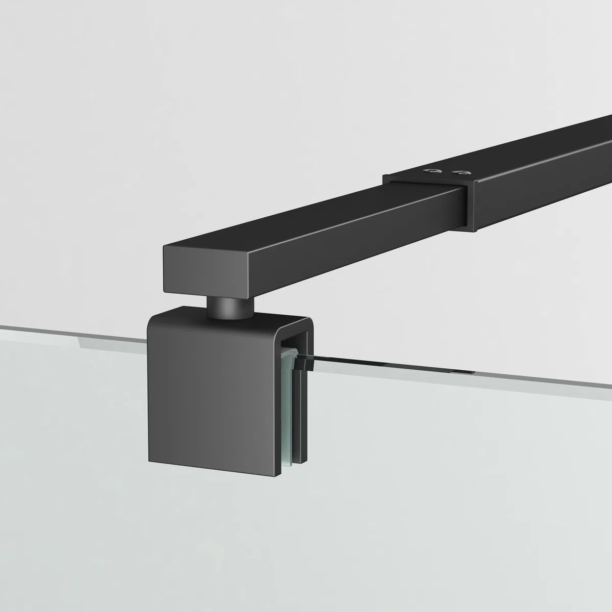 Barre de stabilisation télescopique réglable 73 à 123 cm, utilisée pour paroi de douche en verre, barre de stabilisation accessible épaisseur de verre 8 mm à 10 mm, barre de support carrée noire