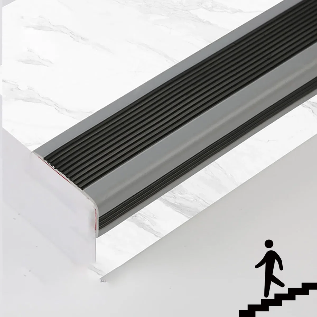 Nez De Marche D'escalier-protection Nez De Marche Caoutchouc Escalier Nez De Marche PVC 50x25mm Protections De Bord Et D'angle Nez De Marche Profilé D'escalier ( Color : Nero , Size : 4m/157.4inch )