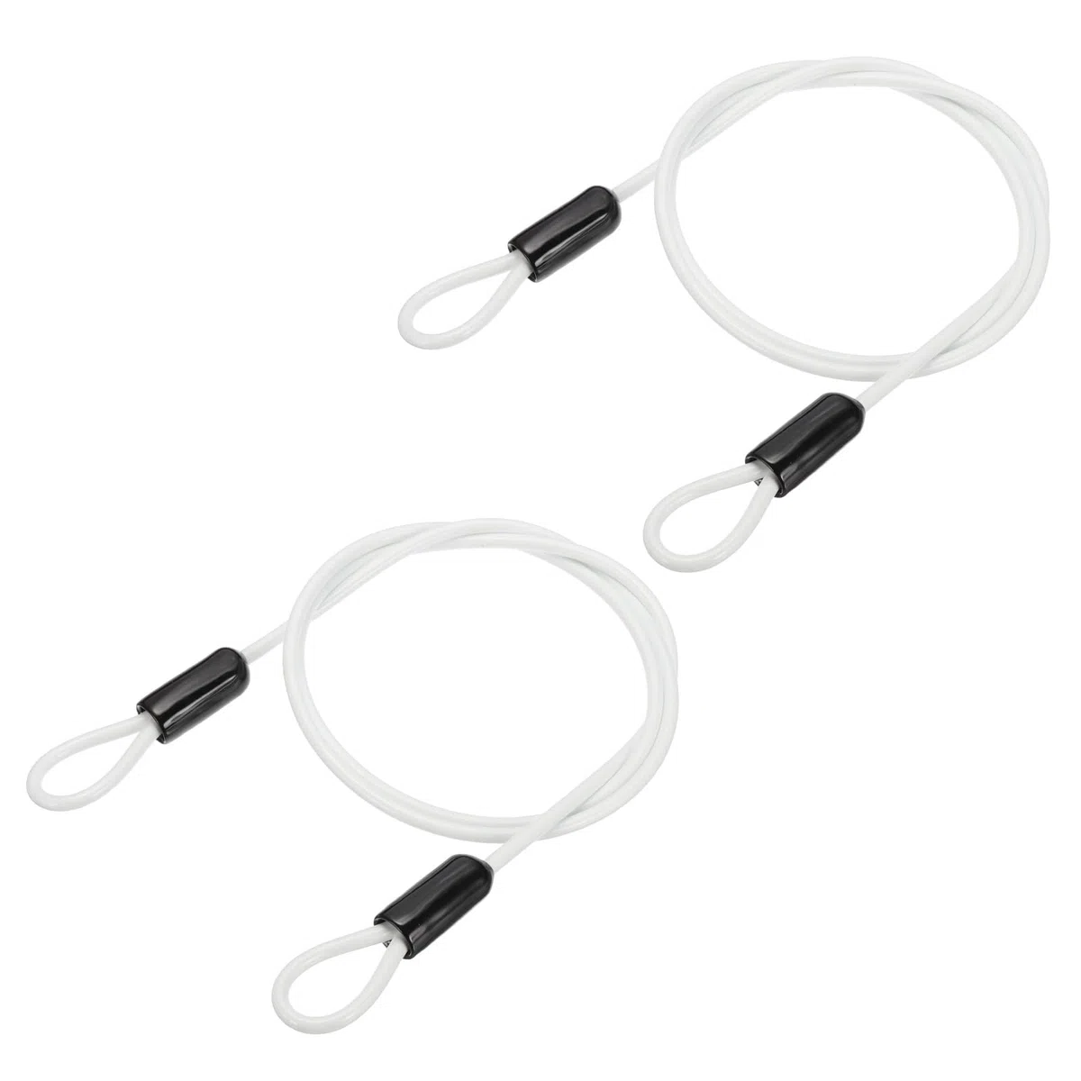 PATIKIL Câble en acier inoxydable avec revêtement en vinyle de 0,9 cm de diamètre avec boucles, 2 câbles métalliques flexibles de 1,2 m (119,4 cm) pour éclairage de scène extérieur, verrou de bagages