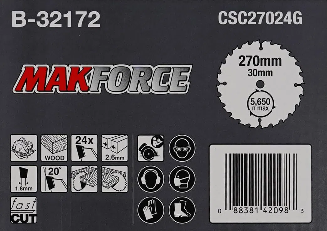 Lame carbure Bois ''MakForce'' scies circulaires Ø270 mm 30x24D - MAKITA B-32172