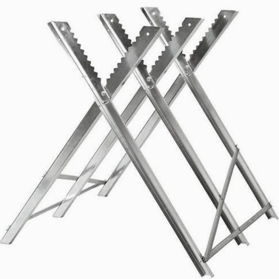 Chevalet de Scie pour Tronçonneuse - 3 Plis,Chevalet de sciage pliable 150 kg métal zingué jardin dents porte-bûches support de coupe tréteau de sciage tronçonneuse (84 * 80 * 80cm (trois colonnes))