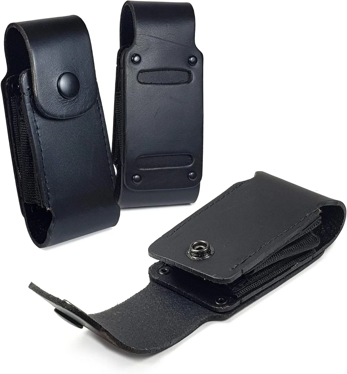 TUFF LUV Étui en Cuir véritable [Compatible avec Leatherman] Arc/New Wave/Charge + TTI/Charge/Surge, Noir