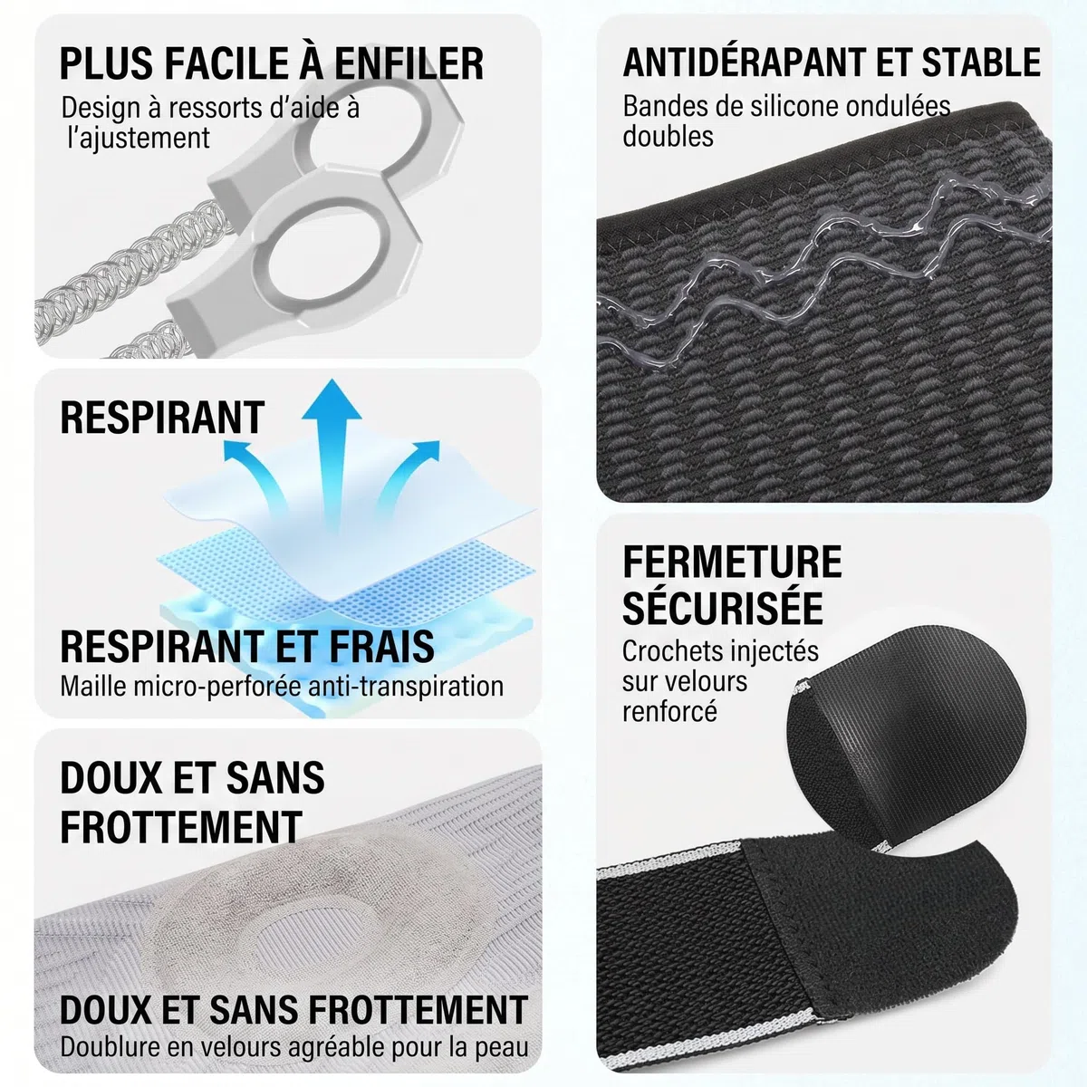 flexi pro genouillère, genouillère travail compression 360 sans sangle, chantier stabilisation gel ressort, protection genou batiment invisible sous pantalon confort longue durée
