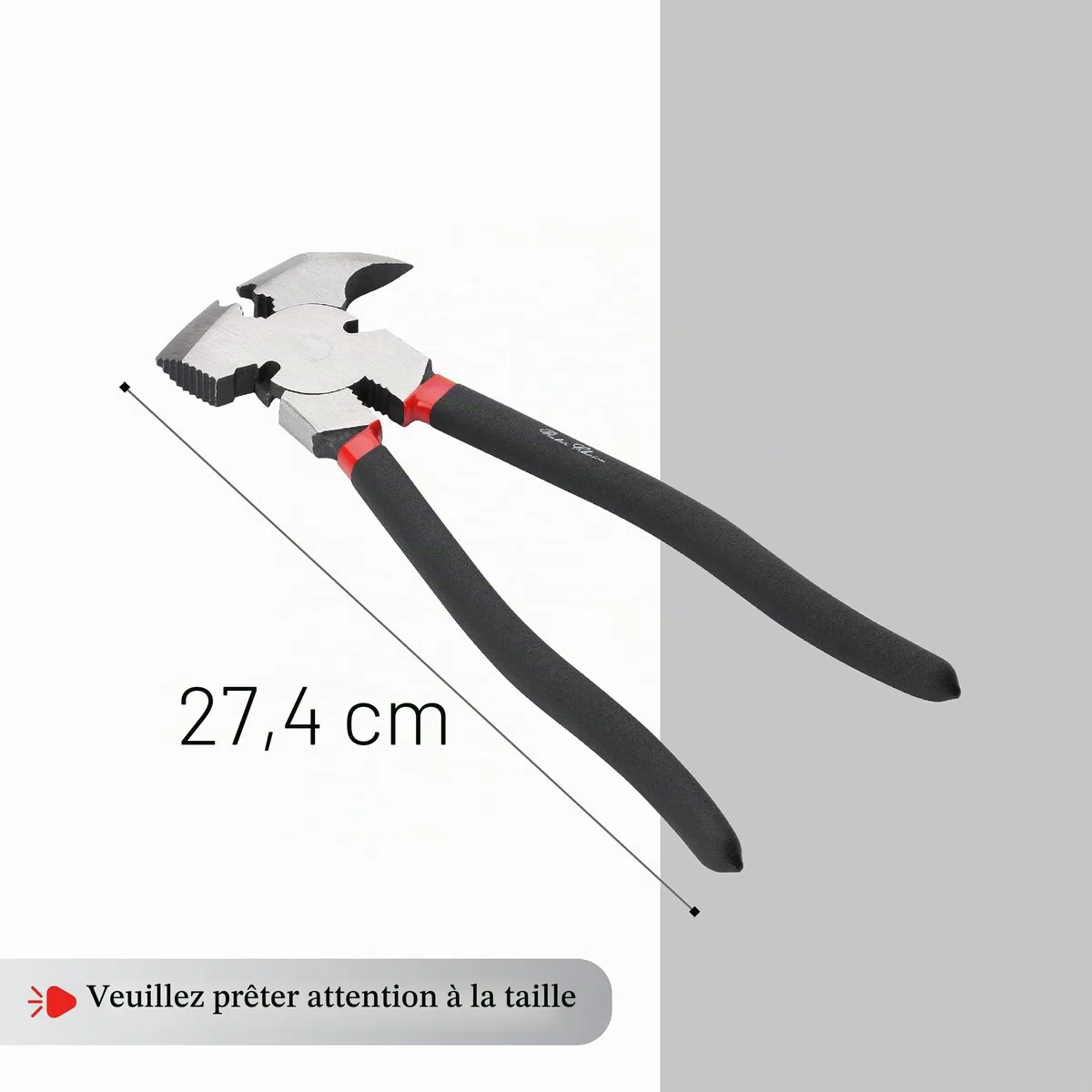 Bates - Pince de clôture - Multi-outils pour clôtures de barbelés - Pince coupante pour clôture, extracteur de clous - Pince coupante - 25,4 cm
