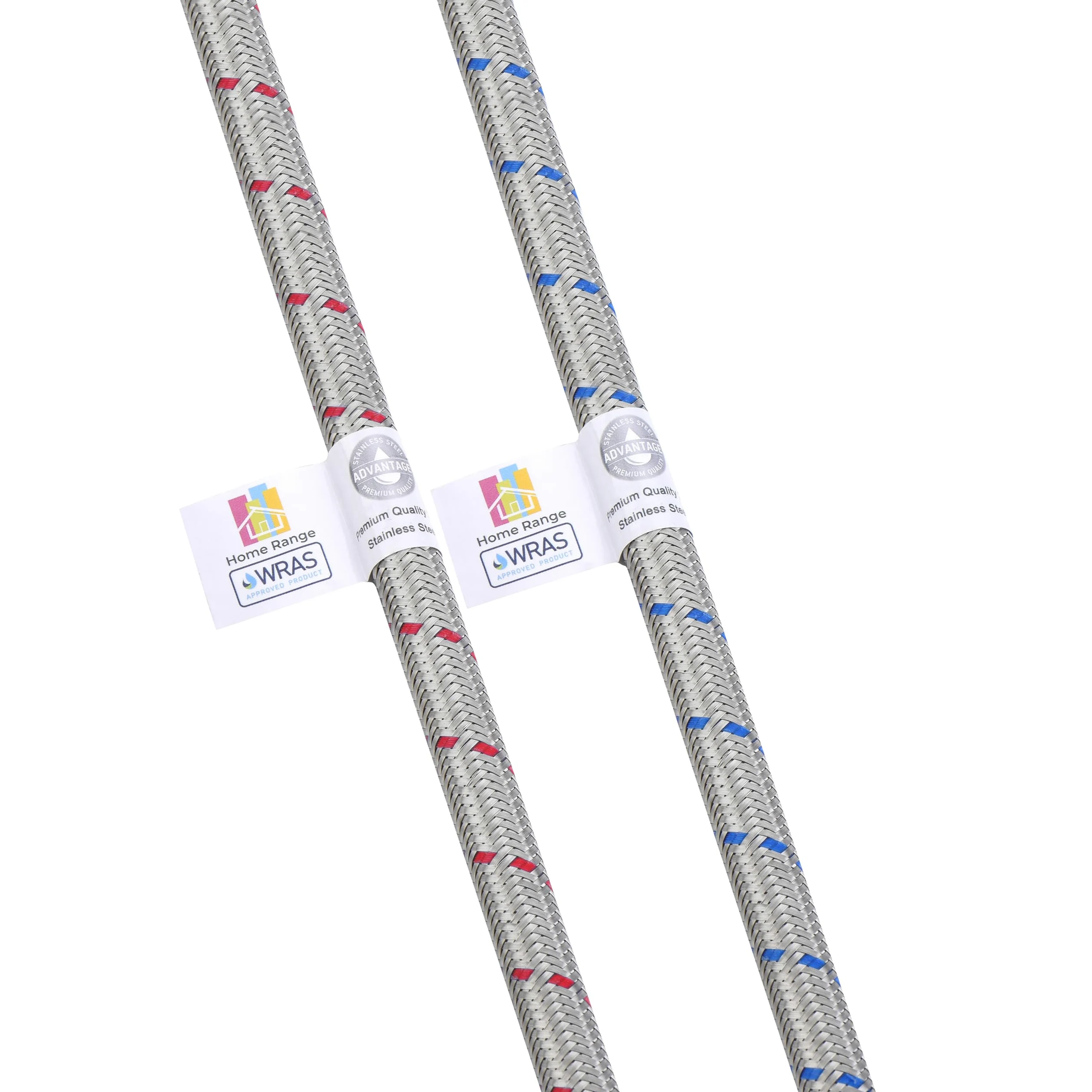 900 mm 2 tuyaux M8 x 1,27 cm | 4 longueurs | Connecteur de tuyau flexible en acier inoxydable pour cuisine/lavabo - Valve isolante approuvée WRAS pour salle de bain - Antirouille et