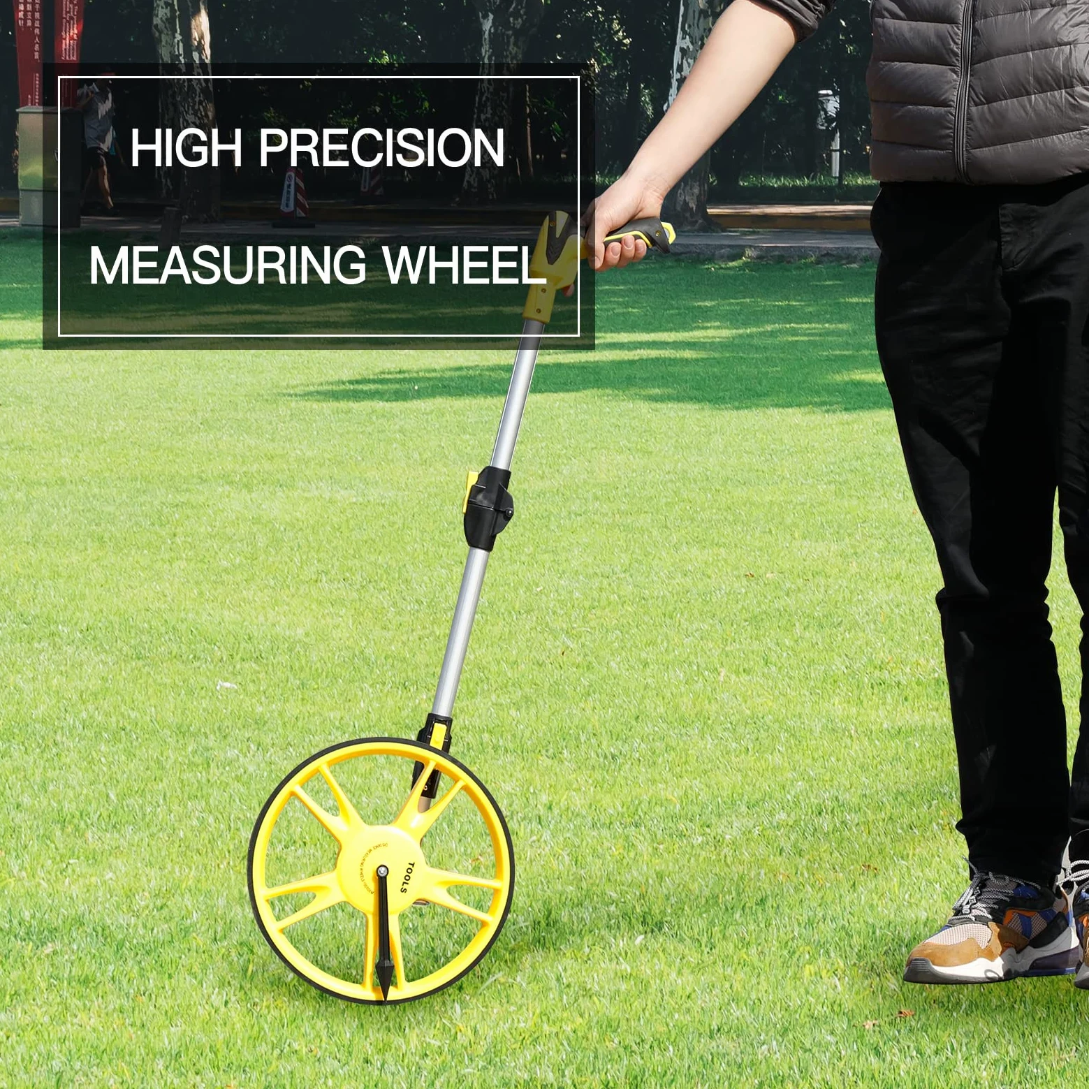 AIRAJ Roue de Mesure pour Distance de 0 à 99999.9 m, Roue de Mesure Télescopique, Outil de Mesure de Route avec Ruban à Mesurer et Sac de Transport (10-3)