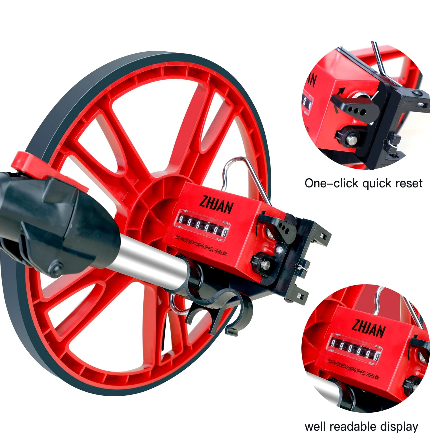 Roue de Mesure Pour Distance de 100 000m, Molette de Mesure Compacte, Outil de Mesure de Route Pour La Mesure de Distance Intérieure et Extérieure