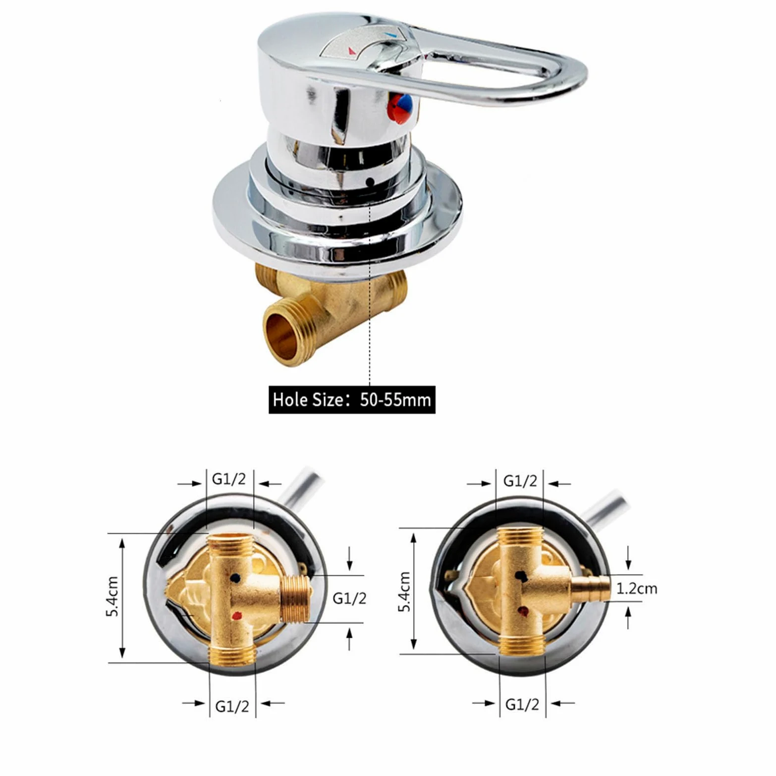 Mitigeur Robinets De Douche en Laiton Vanne De Dérivation Mélangeur D'eau Froide et Chaude Robinet De Baignoire Pour Salle De Douche/salle De Bain (Threaded)