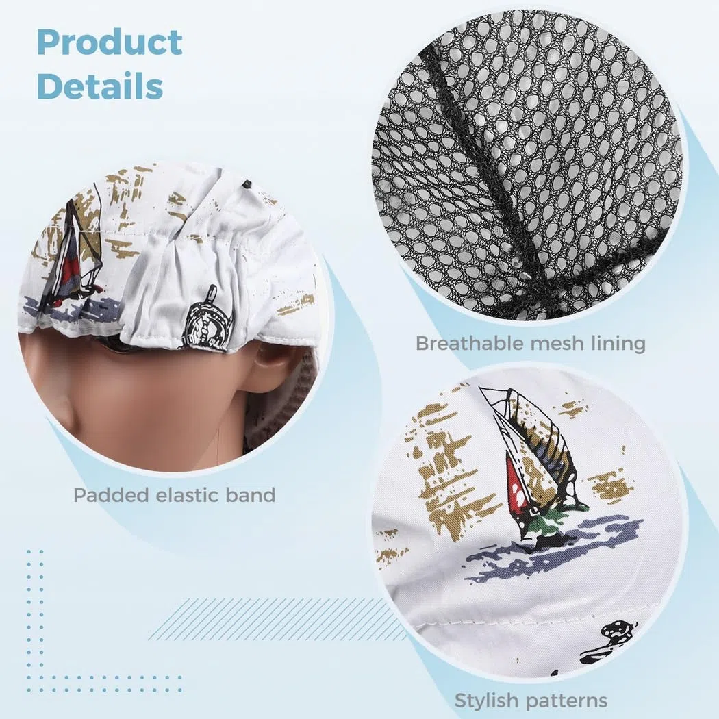 Lot de 4 bonnets de soudage en coton avec doublure en maille absorbant la transpiration, chapeaux de soudure respirants avec anneau élastique pour soudeurs, électriciens, travailleurs de centrale