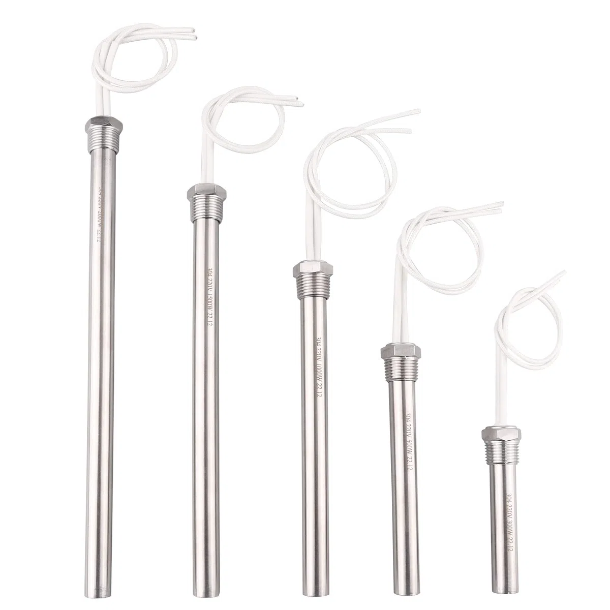 Cartouche Chauffante 220 V 1500 W Avec Bride de 1,27 cm Multifonction DIY - Tige en Acier Inoxydable - Élément Chauffant