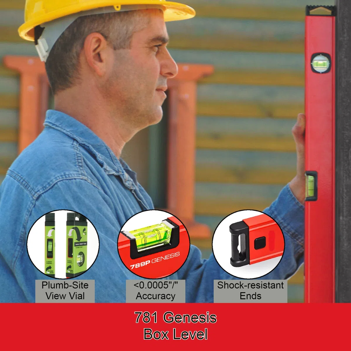 Kapro Genesis Box Niveau avec Plumb Site, 24" Length, Red, 1
