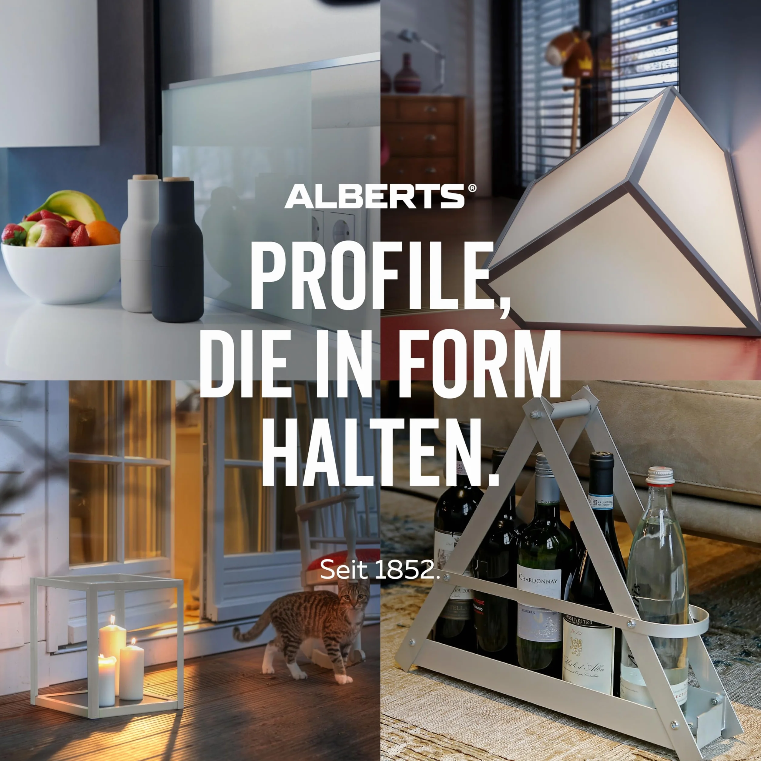 Alberts 476557 Profilé d'arrêt | aluminium, anodisé, couleur argent | 1000 x 25 x 13 mm