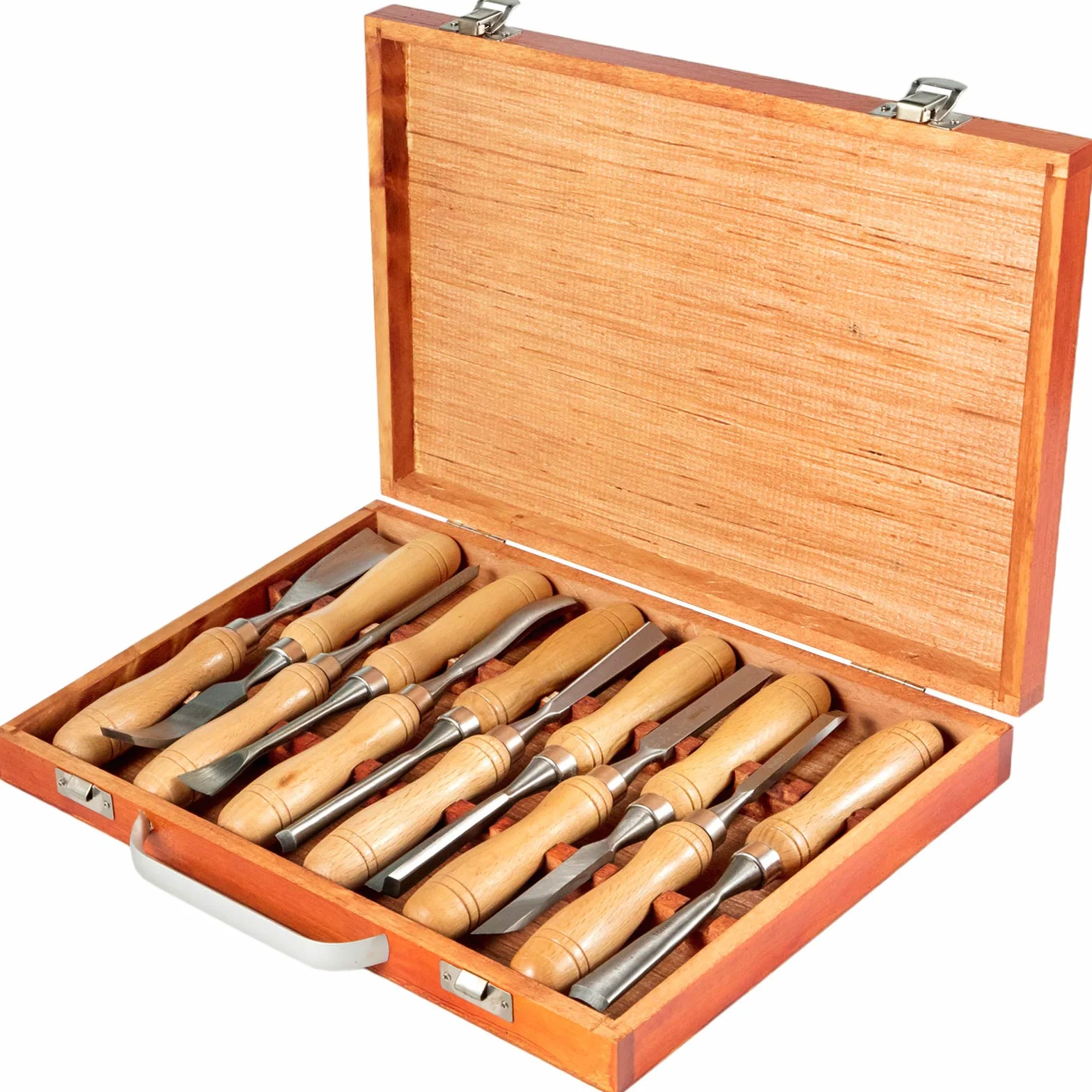 VEVOR Ensembles de ciseaux à bois 12pcs Ensemble de burin à bois pour protéger les ensembles de ciseaux à bois de tout dommage