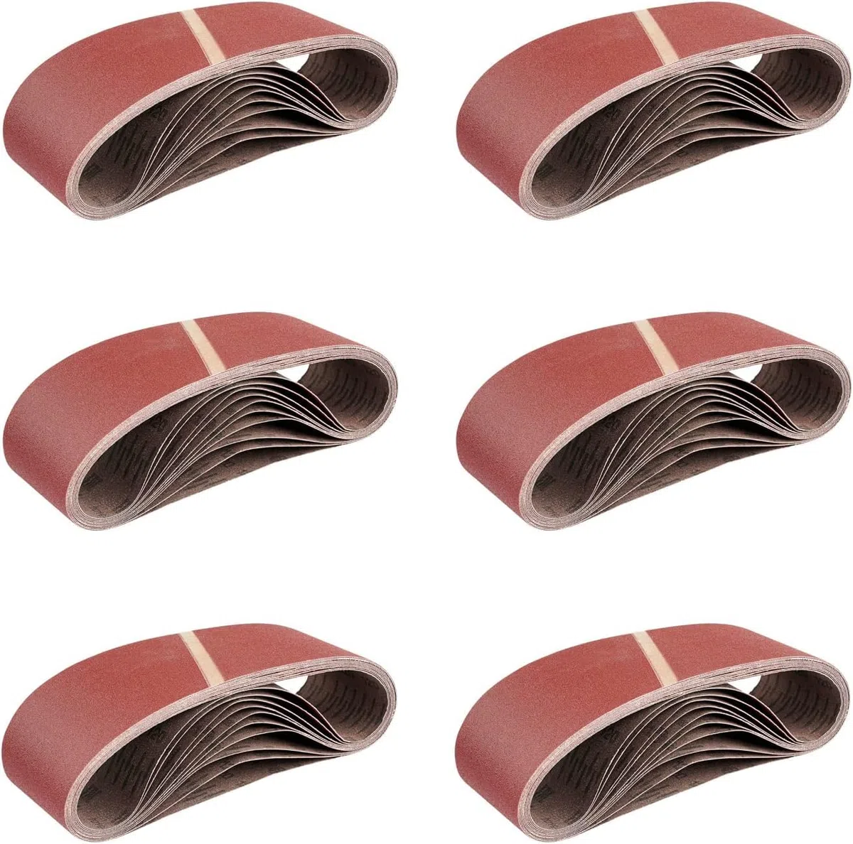 Goodway Lot de 25 bandes abrasives en tissu - 100 x 560 mm - 5 x grain 40/60/80/120/180 - Pour ponceuse à bande - Kit de bandes abrasives