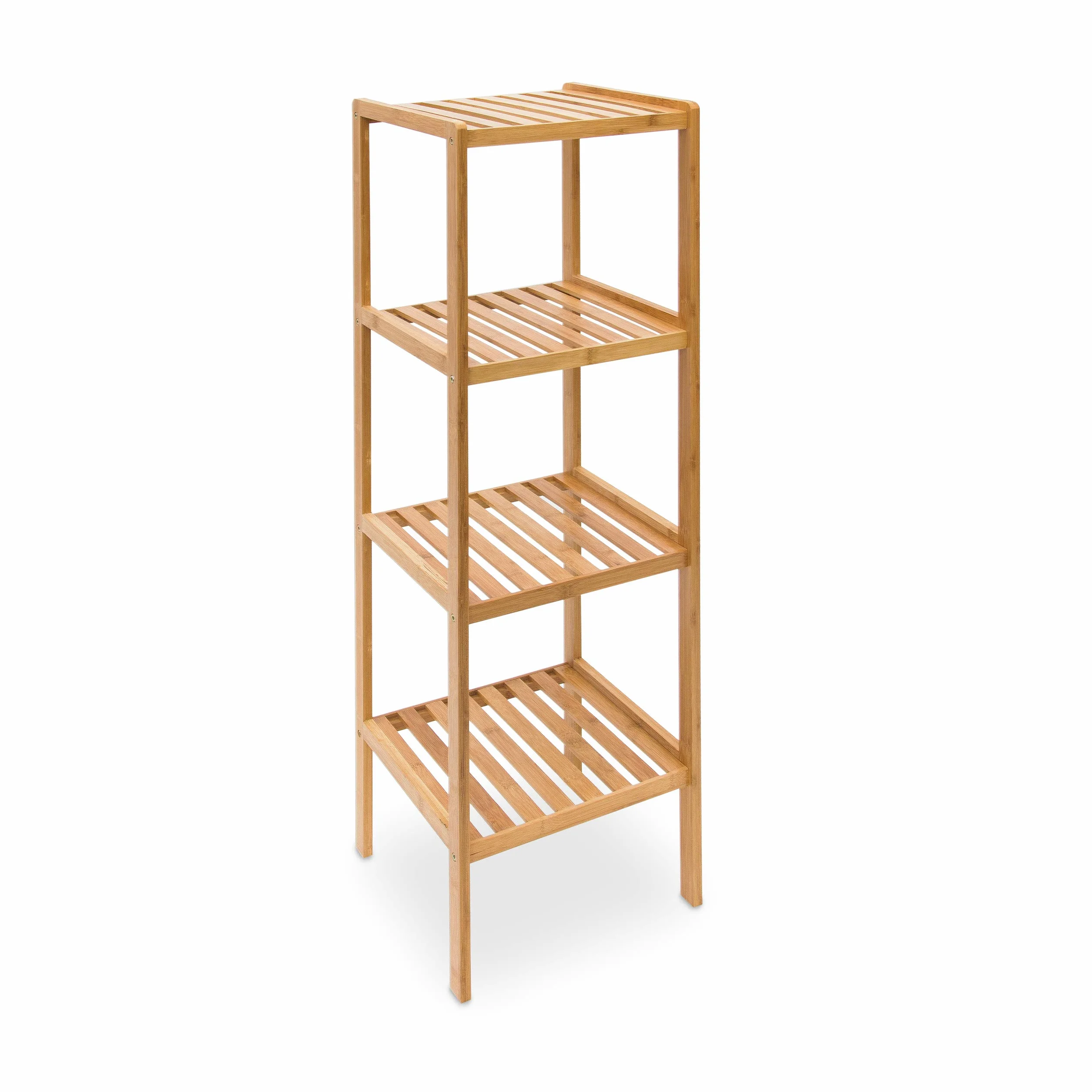 Relaxdays 10013497 Étagère en Bambou pour Salle de Bain 4 Niveaux 33 x 33 x 110 cm