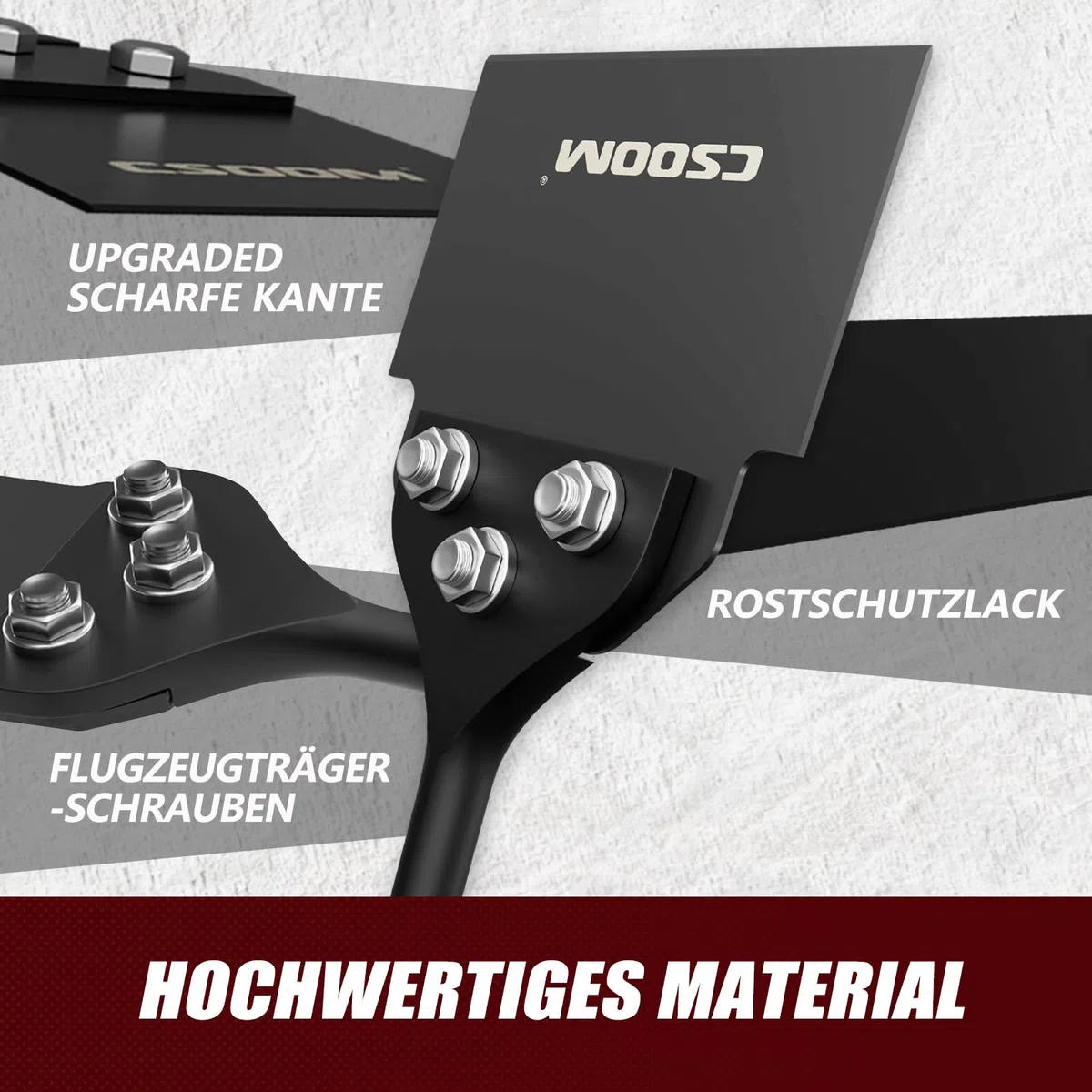 CSOOM SDS plus Burin à Spatule 250 x 100mm avec lame de rechange 125mm, vis et une paire de gants antidérapants gratuits - Grattoir pour sol pour enlever la colle à plancher