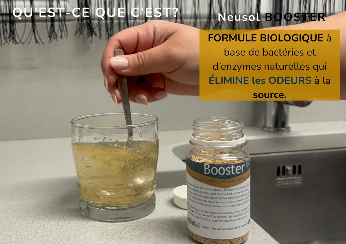 Booster traitement biologique canalisations odeurs bouchons 500 ml | Bactéries et enzymes actives Entretien des canalisations Aide à dégrader la matière organique Réduit les odeurs et bouchons