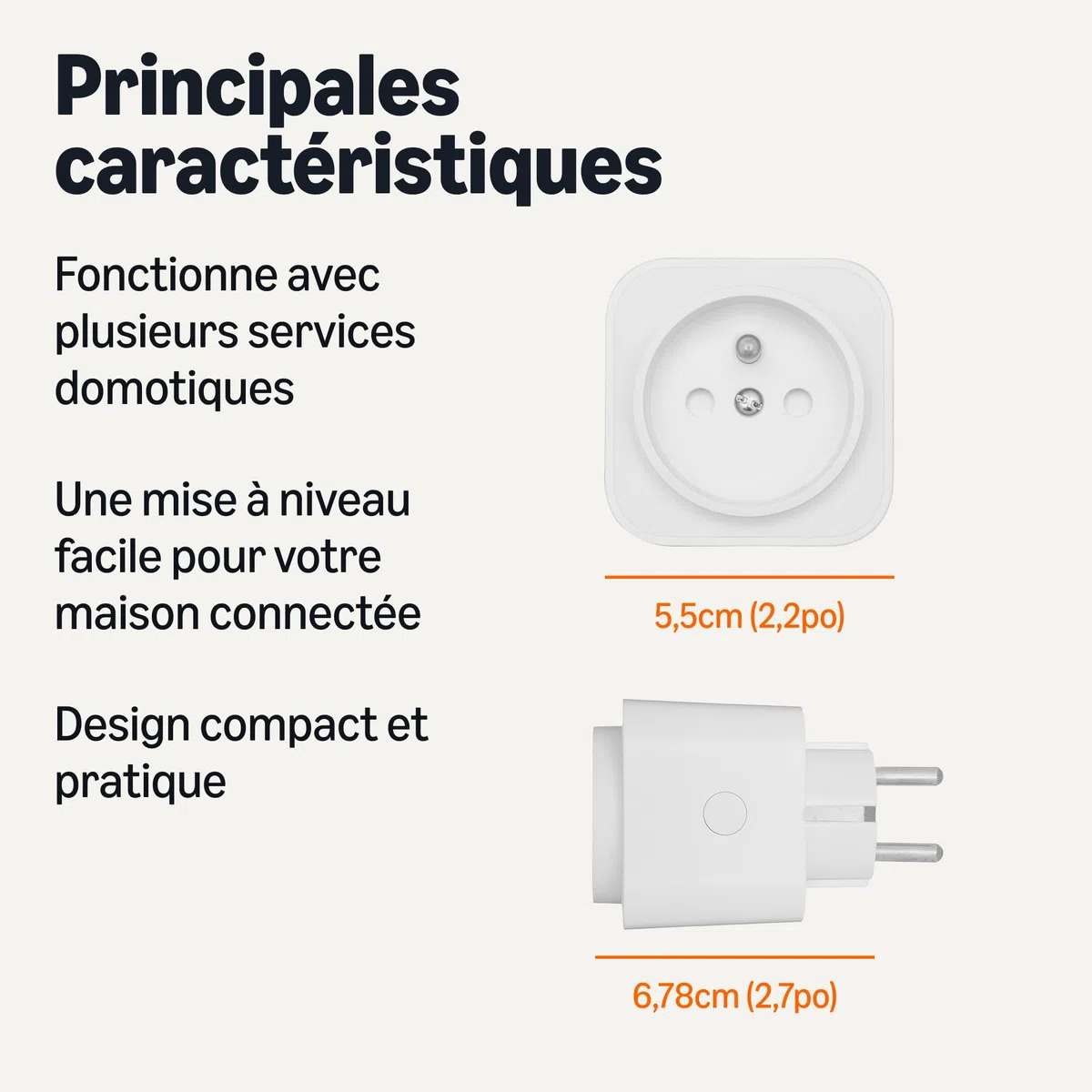 Amazon Basics Prise Intelligente, Compatible Matter, Compatible avec Amazon Alexa, Google Home et Apple HomeKit, Hub Matter Requis, Wi-Fi 2,4GHz Uniquement, Blanc, lot de 4