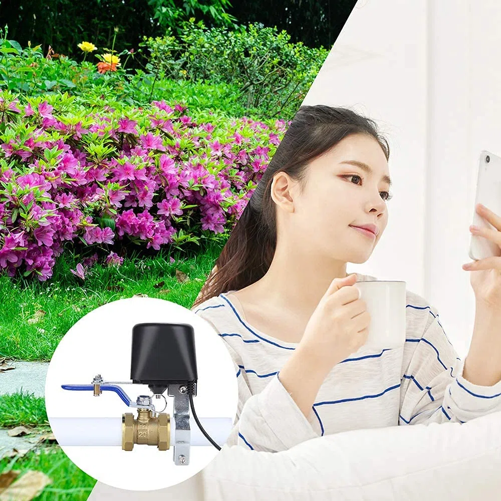 Contrôle de vanne Wi-Fi, contrôle intelligent Wi-Fi, vanne eau/gaz 2,4 GHz, compatible avec iOS/Android, compatible avec Alexa et Google Assistant