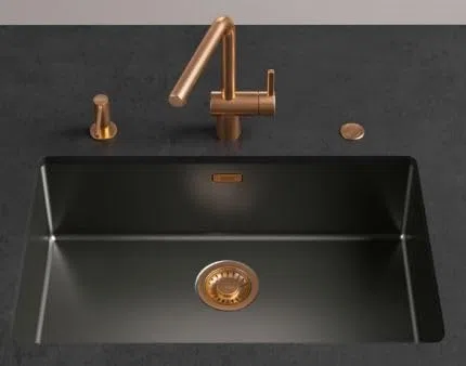 Franke Mythos masterpiece Set de bouchons de panier or avec bouton poussoir pour vidange automatique 112.0653.036