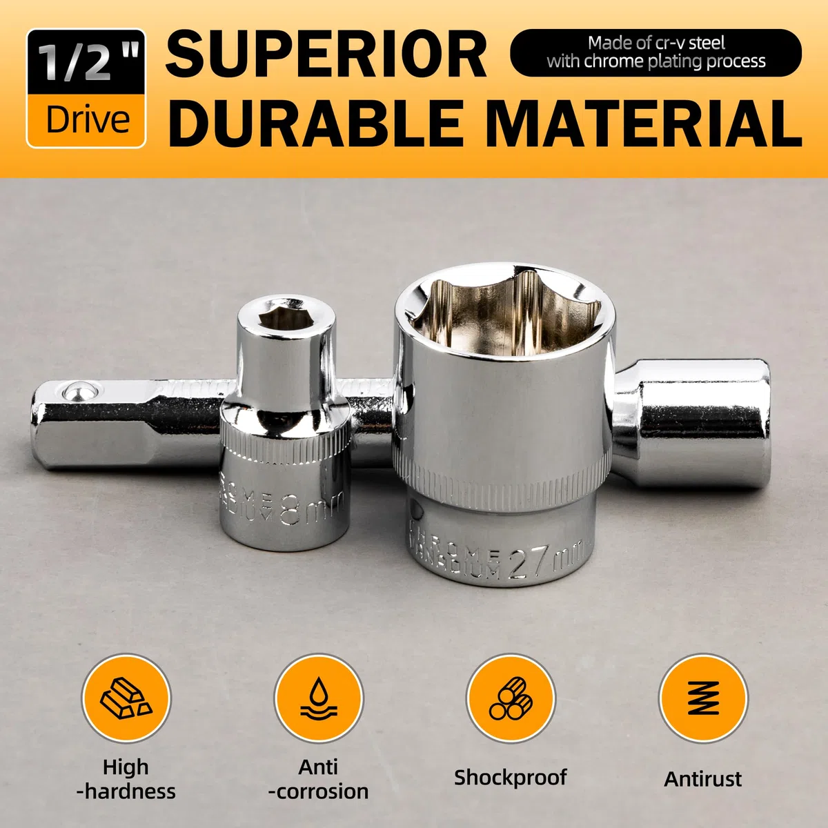 Ensemble de 21 pièces de clés à cliquet 1/2" Kit d'outils Coffret de clés à cliquet Coffret de douilles Coffret à cliquet Coffret à douilles Ensemble de clé à cliquet et douille