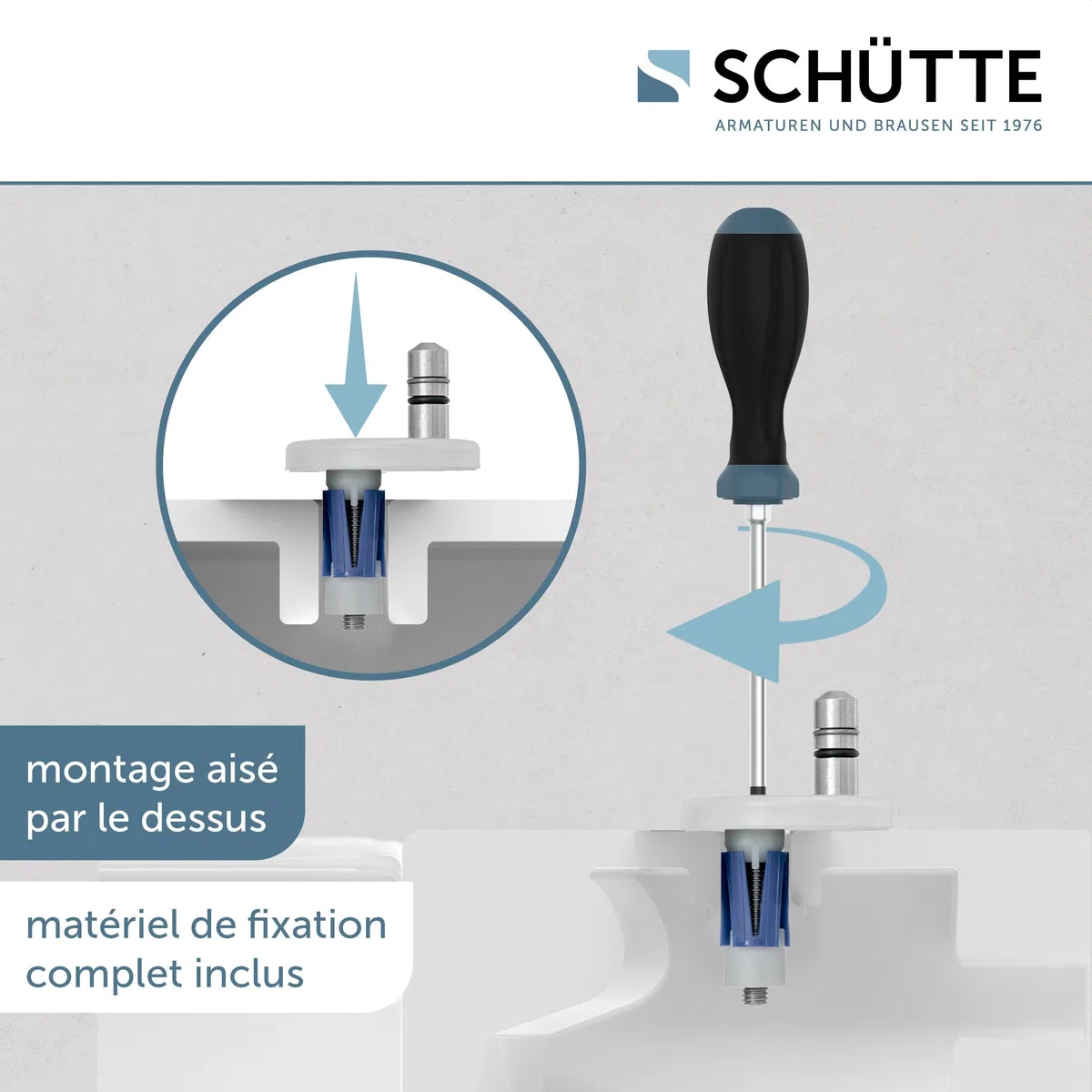 SCHÜTTE Abattant WC compatible avec Geberit Renova, Laufen Moderna, avec système d'abaissement automatique, fabriqué en UE, couvercle de toilette amovible en Duroplast incassable, couvercle de