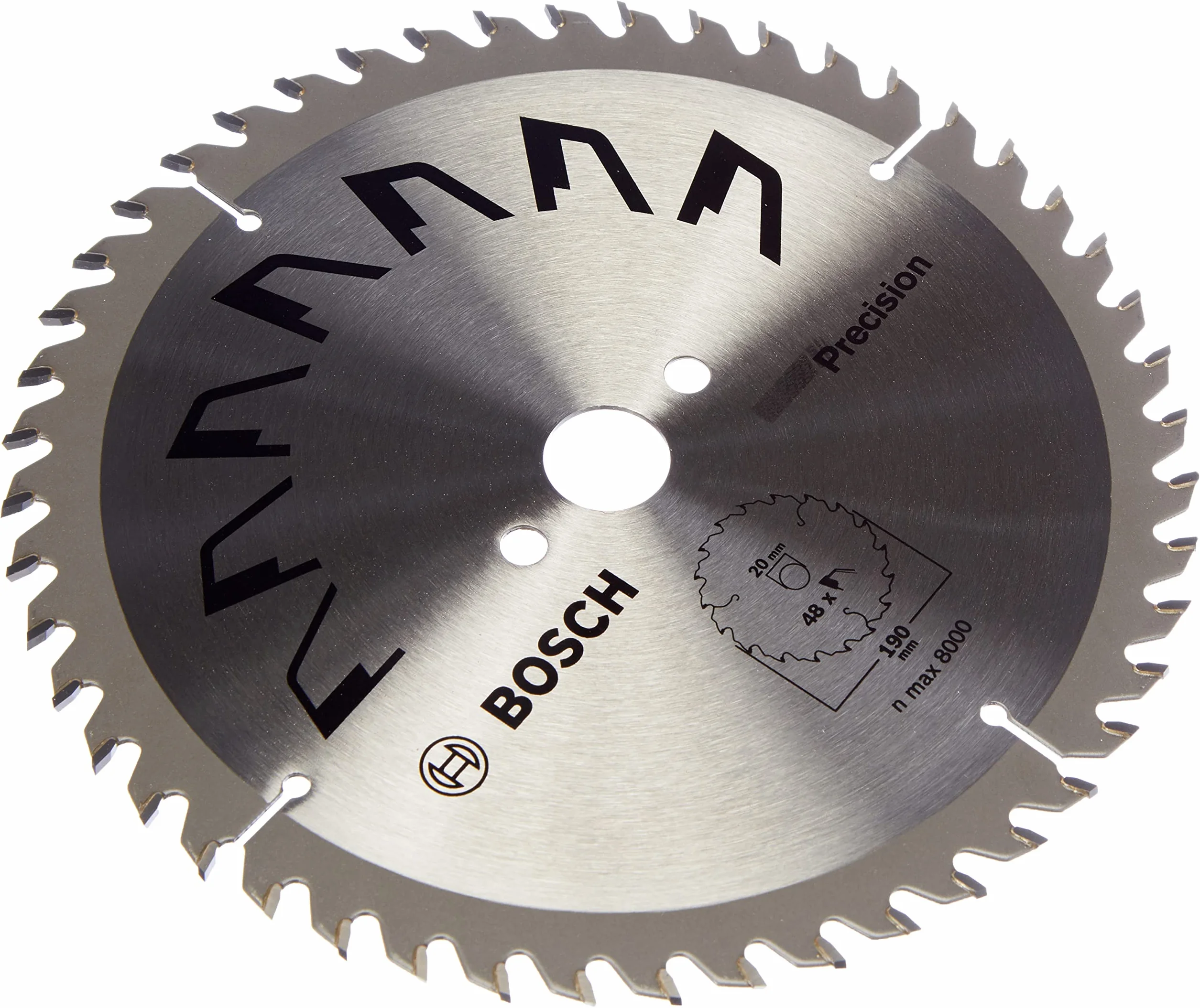 Bosch 1x Lame de Scie Circulaire Precison (pour Bois, Ø 190 x 2.5/1.5 x 20/16 mm, 48 Dents, ATB, avec 1x Bague de Réduction 16 mm, Accessoire Scie Circulaire)