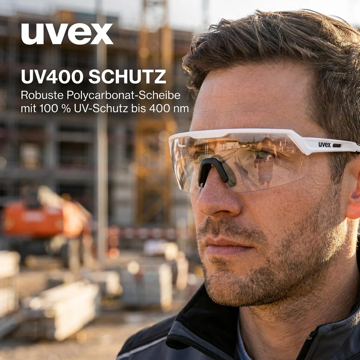 Uvex Ultrashield Lunettes de protection - Anti-rayures et anti-buée - Lunettes de travail sportives et à armatures avec protection UV 100 % - Antidérapantes et confortables
