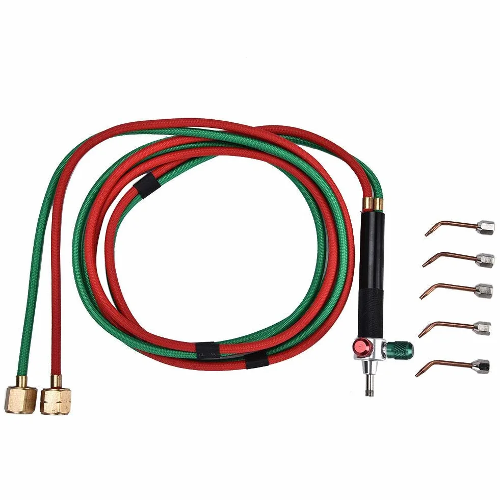 Chalumeau à souder pour Bijoux, Outil de Traitement de Bijoux Pistolet à Flamme, Outil de Torche de soudage à oxygène avec 5 Pointes