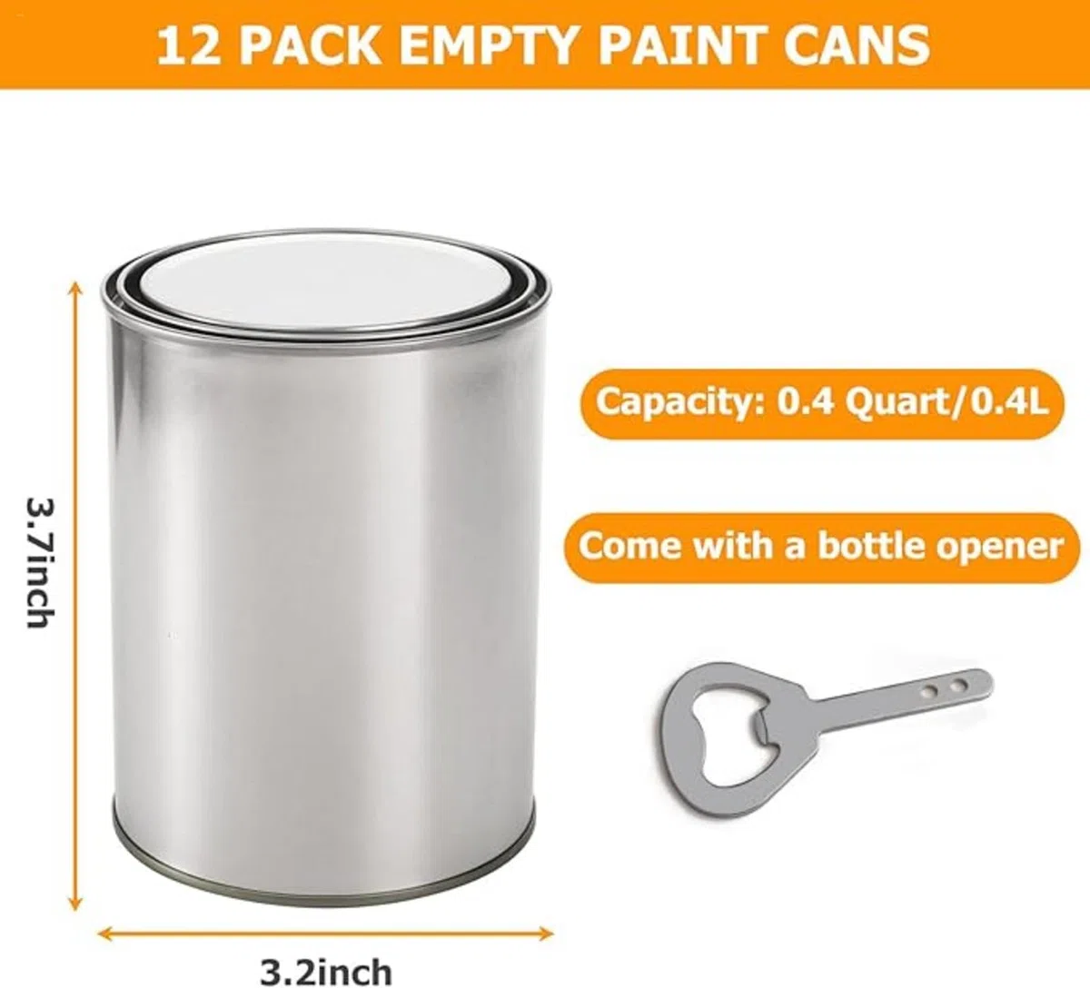 Paquet De 12 Pots De Peinture Vides Avec Couvercles, Seaux De Peinture Sans Doublure De 500 Ml, Conteneurs De Stockage De Peinture En Vrac, Pour Le Stockage, La Peinture