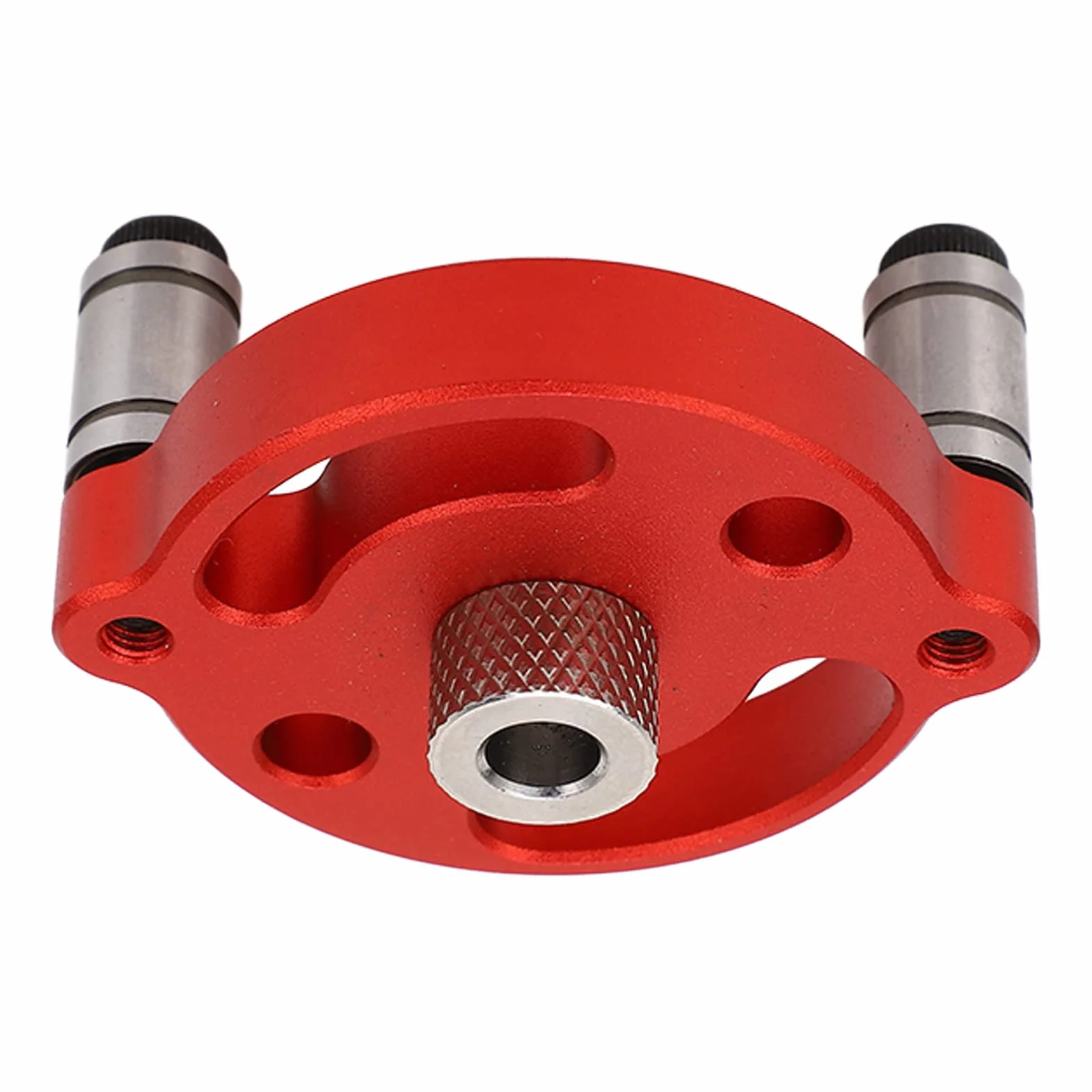 Self Centering Doweling Jig, Hole Punch Locator, Round Hole Punch Locator Set Self Adaptive Centering Woodworking Guide Puncher with Drill Bushings (Red)