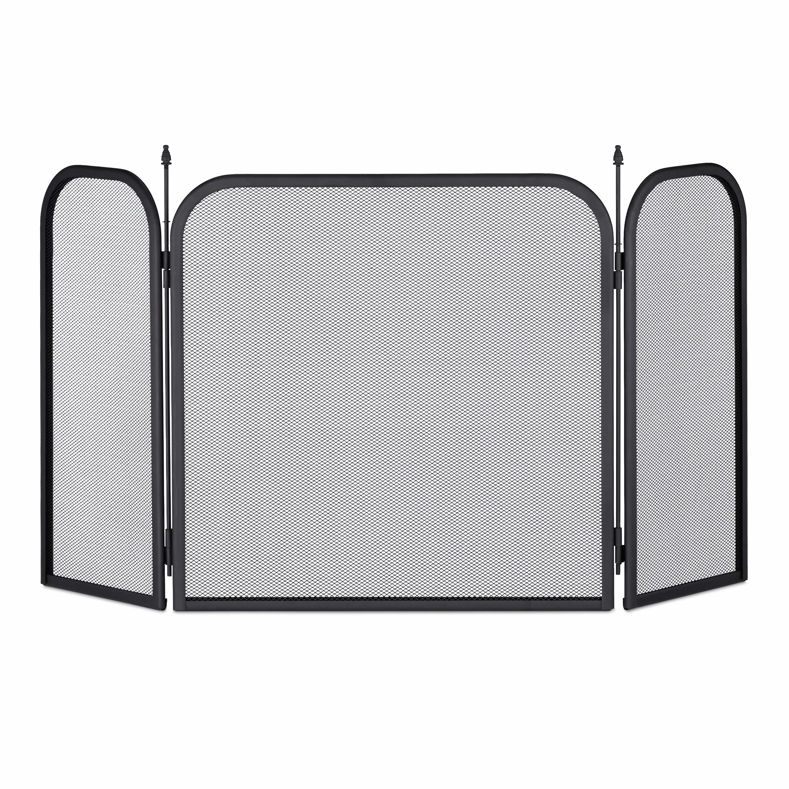 Relaxdays 10028791 Pare Acier, Grille anti étincelles, Panneau protection cheminée Hxlenv.52,5x97cm,noir, 52,5 x 97 x 1,5 cm