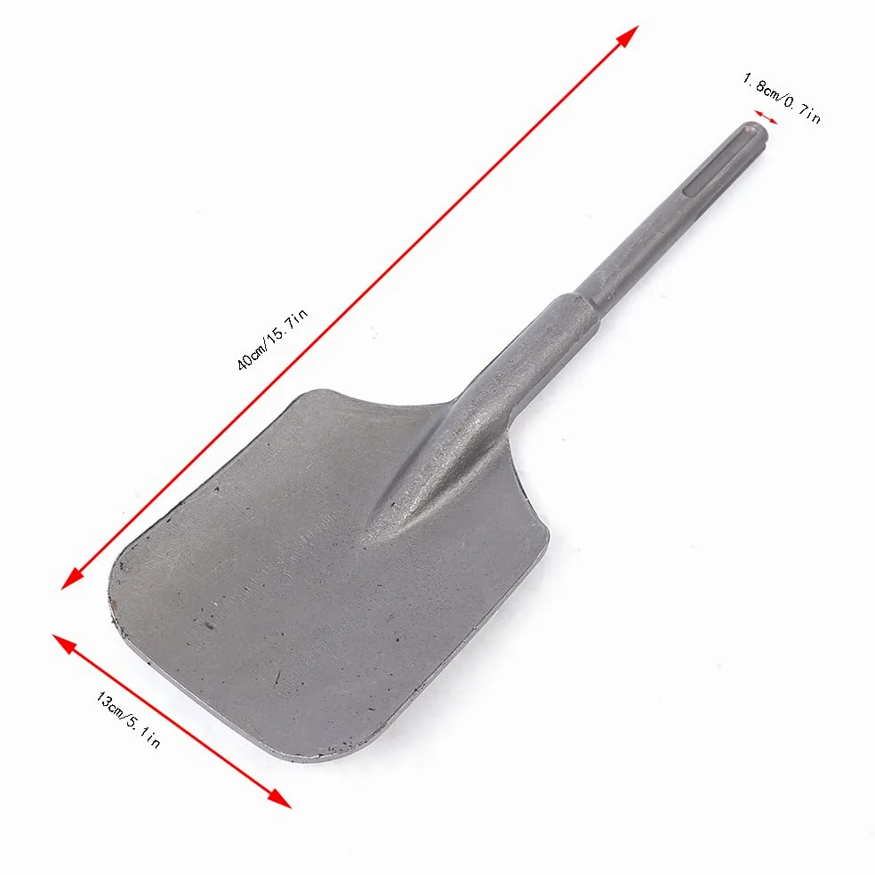 Burin Bêche SDS Max 130 x 400 mm en Acier Forgé, Pelle à Argile Large pour Marteau de Démolition, Idéal pour Creuser Sols Durs, Jardinage et Tranchées