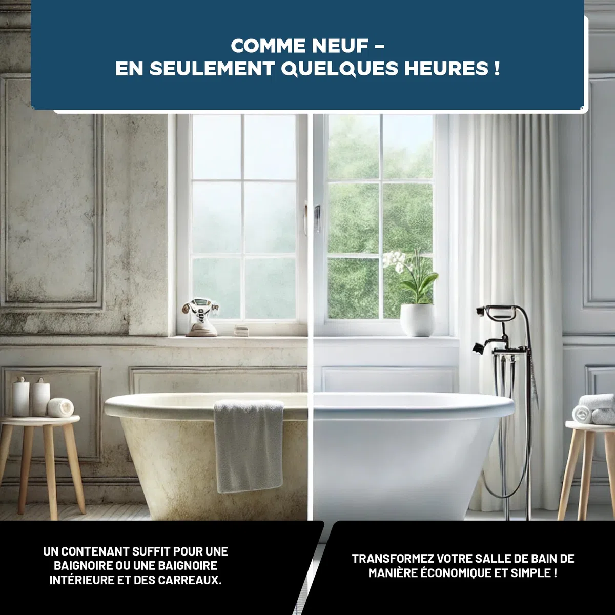 LM-Kreativ Peinture pour Baignoire 3 en 1 2K 500 ml - Bleu Fresco - Peinture pour Carrelage de Salle de Bain, Baignoires, Receveurs de Douche et Lavabos - Très Couvrante