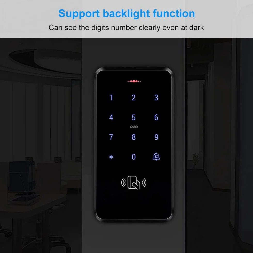 FST IP68 étanche Contrôle d'accès Clavier Extérieur RFID Clavier Contrôleur d'accès WG26 / 34 écran Tactile + 10 pcs Porte-clés pour Système de Contrôle d'accès de Porte
