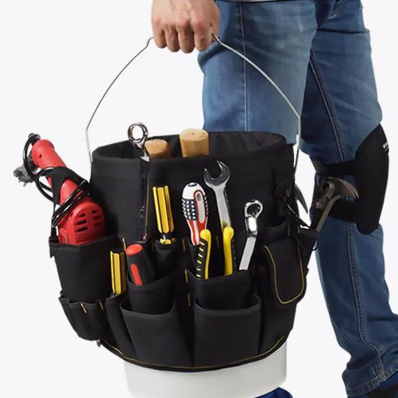 DOITOOL Sacoche à Outils pour Seau - Organisateur Multi-Poches | Convient aux Seaux, Tissu Résistant à l'Usure, Nombreuses Poches Extérieures, Accès Rapide, Idéal Jardinage et Bricolage