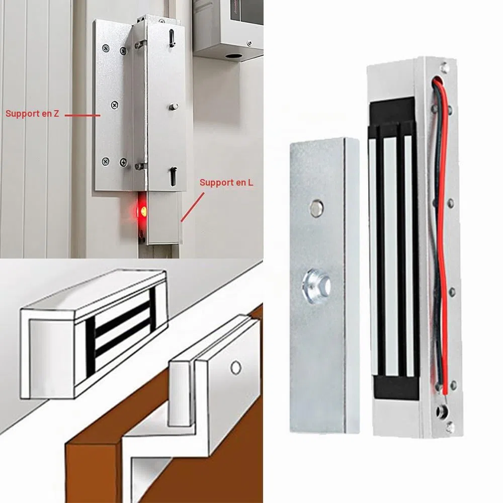 Serrure magnétique électromagnétique Porte Simple 180KG (350LB) avec Support ZL DC12V sécurité intégrée NC rétention de Serrure électrique pour systèmes de contrôle d'accès