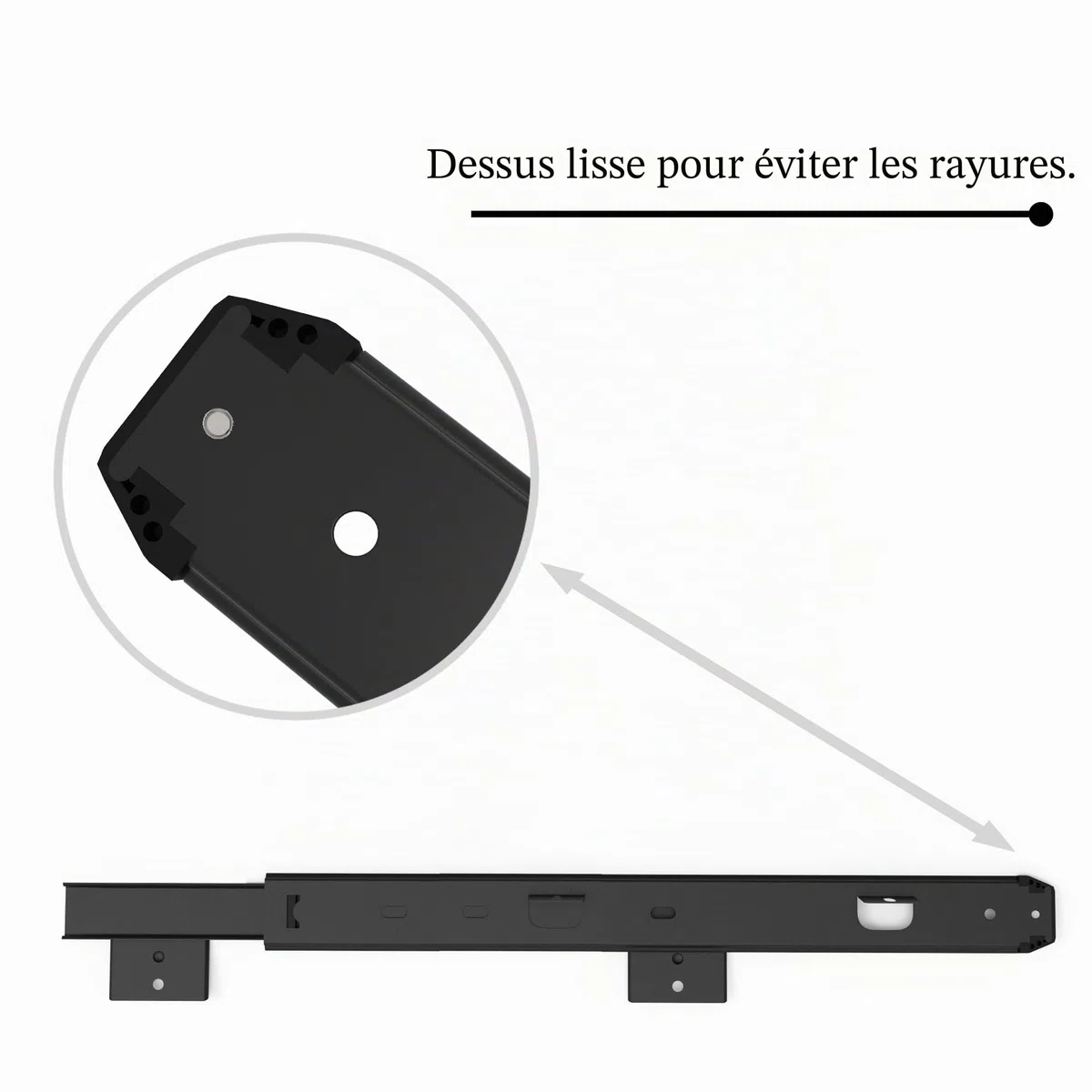 FRMSAET Heavy Duty 305/355/405/455 mm d'épaisseur Construction en acier Clavier Tiroir Coulisses Plateau Armoire Meubles Quincaillerie Rails (455 mm, Noir) | Glissières de montage en métal robuste pour tiroir d'armoire, tiroir à clavier, tiroir à outils a