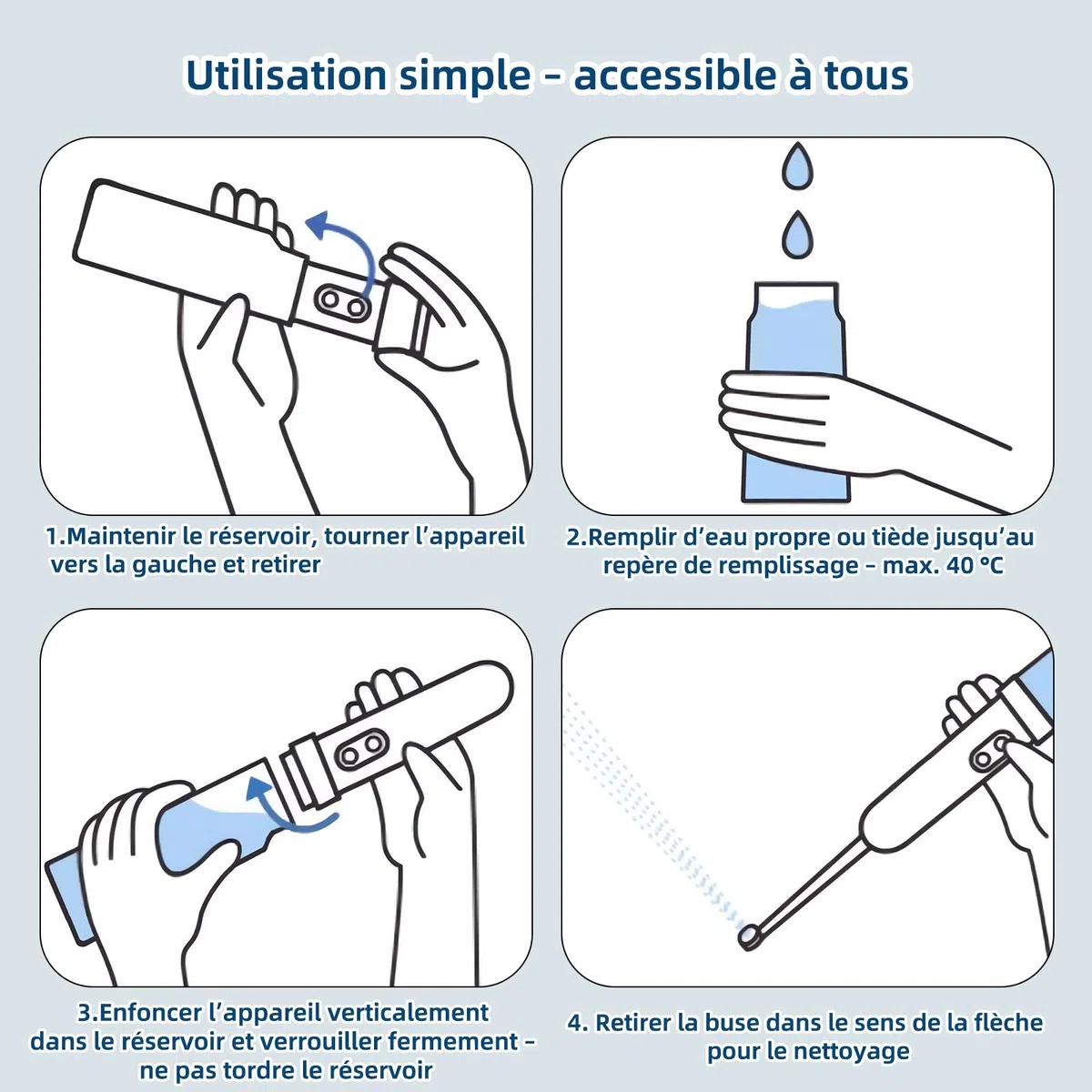 Bidet de voyage portable, 400 ml, étanche IPX7, douche 3 pressions, nettoyage extérieur, soins hémorroïdes, compagnon de camping (blanc)