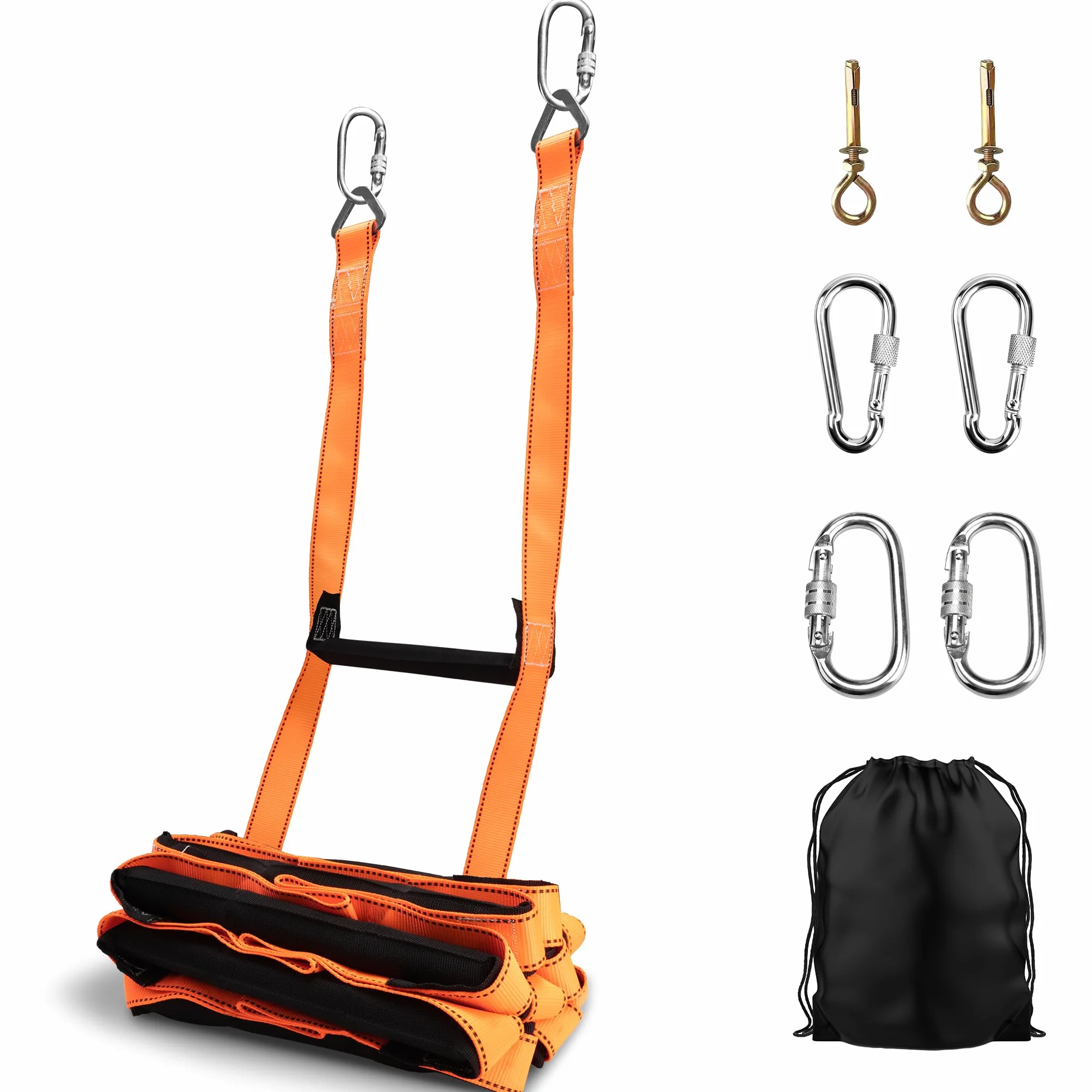 Echelle de Cordes 3M, Échelle de Secours Résistante au Feu avec 4 Mousquetons Échelle Pliante Portable Convient aux Maisons, Fenêtres, Balcons, Balustrades et Cabanes dans Les Arbres