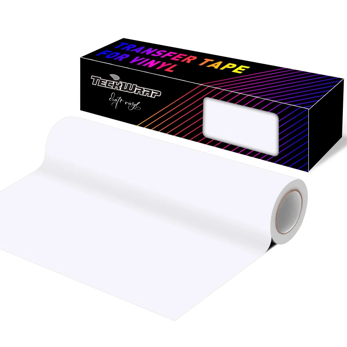 TECKWRAP Rouleau de ruban de transfert en vinyle transparent – 30,5 cm x 15,2 m – Ruban de transfert mat pour vinyle à faible adhérence – Démoulage facile pour décalcomanies, panneaux, fenêtres,