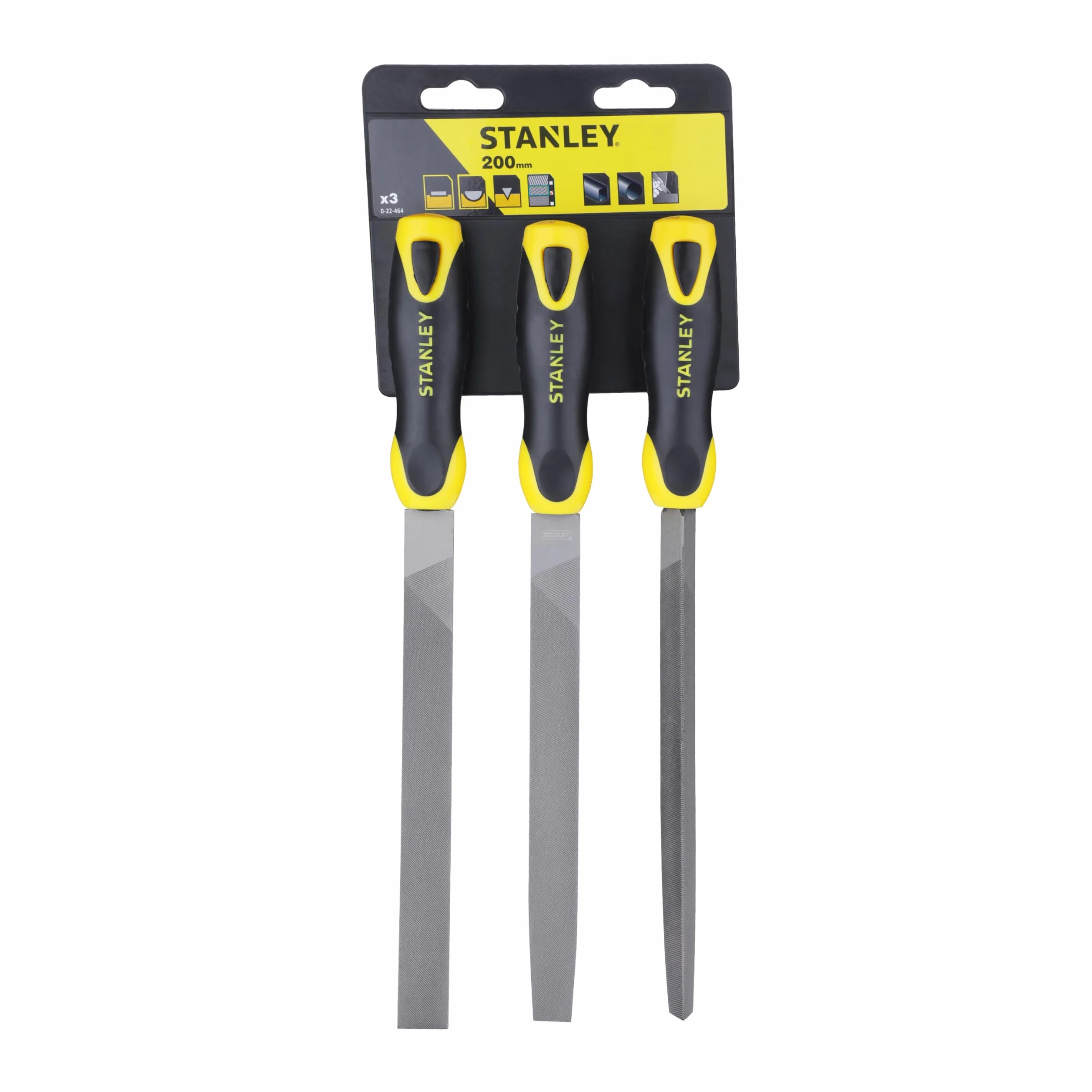 STANLEY 022464 File Set includes 1/2 Round/Flat/ 3 Square (3 Pieces)