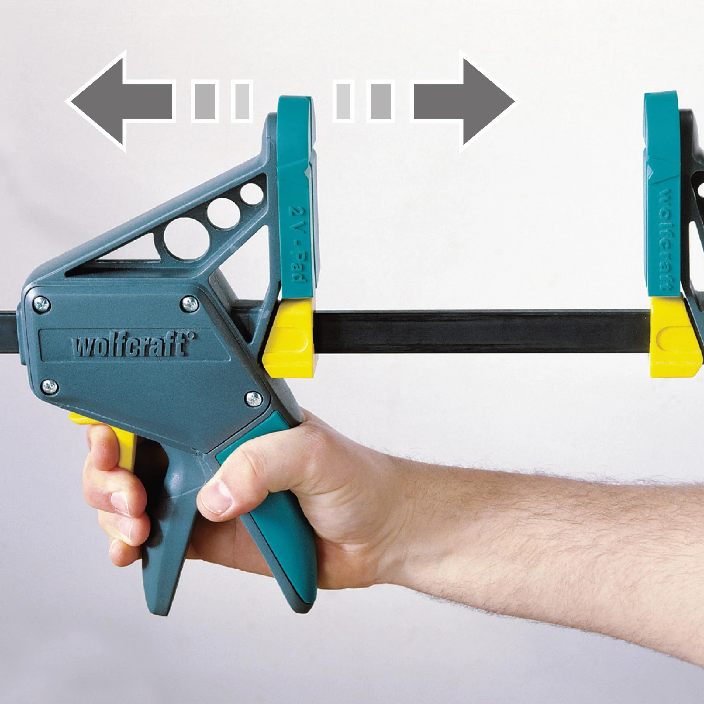 wolfcraft Serre-Joint à une Main EHZ PRO - Saillie 100 mm, 700 mm