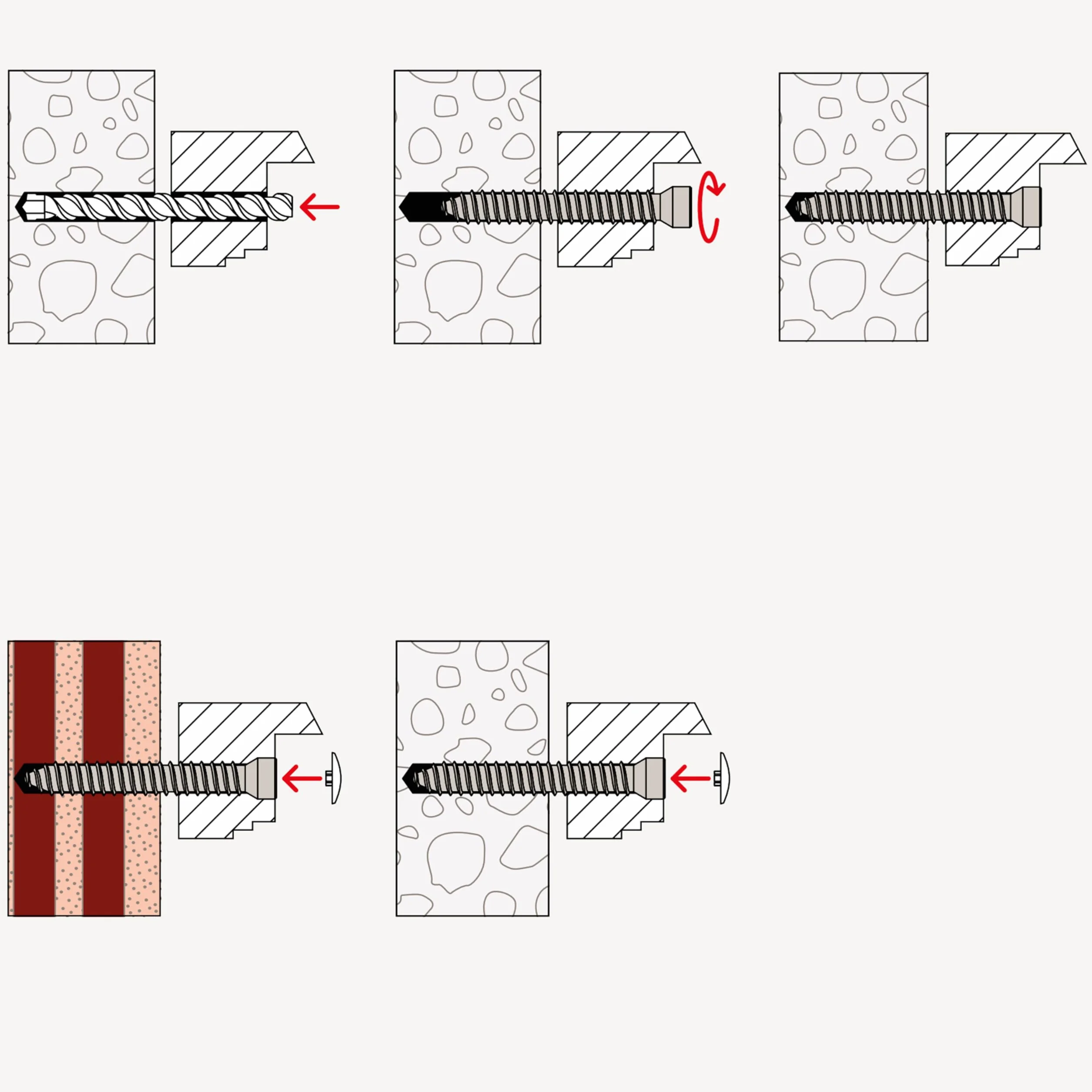 fischer - Vis de fixation pour cadres de fenêtres PVC ou aluminium FFS 7,5x112 avec tête plate à empreinte TX30 / Boite de 100
