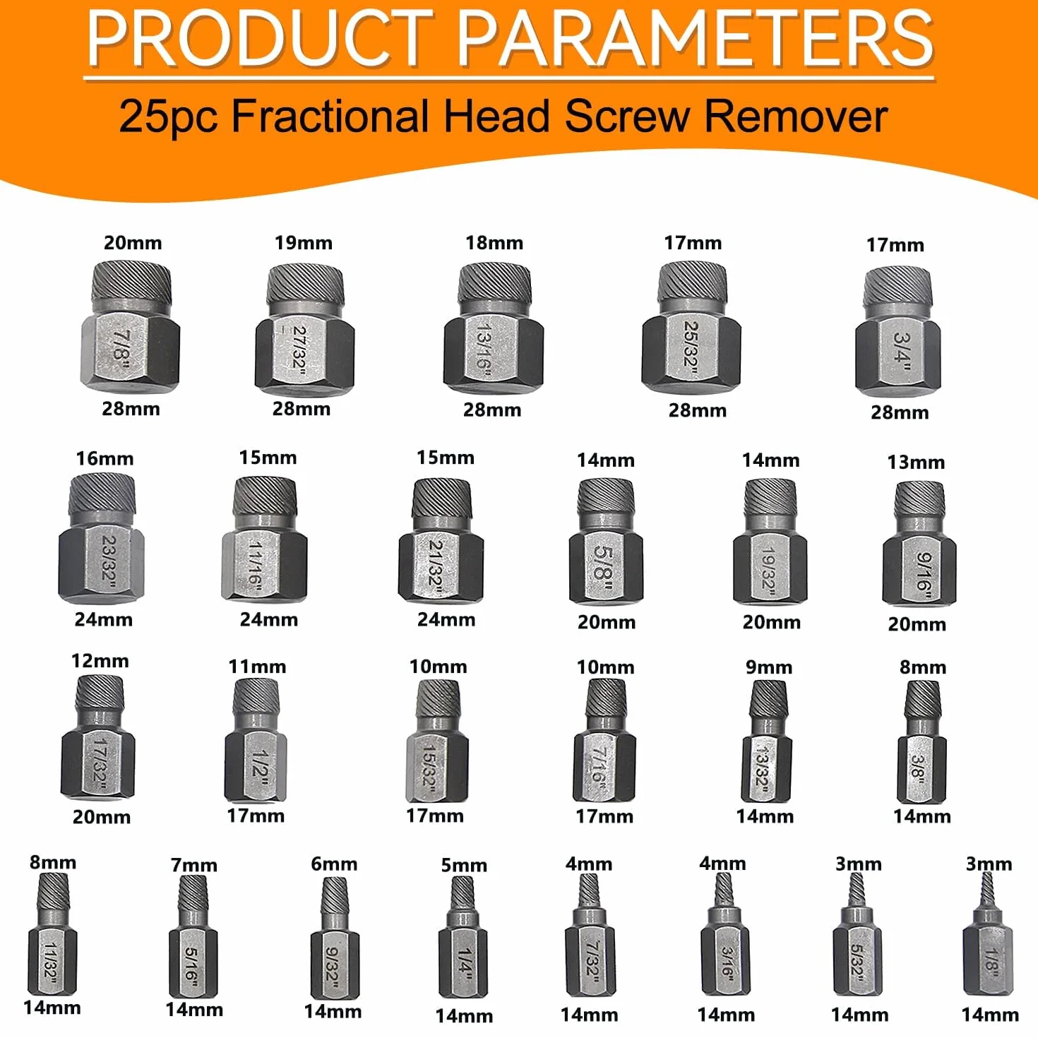 25 Pièces Extracteur de Vis Casse Endommagées, Extracteur de Boulon Goujon, Tourne a Gauche Extracteur pour Toutes Vos Réparations