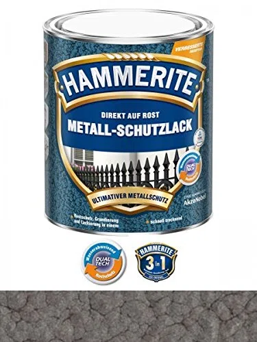 Hammerite Direct sur Rouille Métal de protection peinture Gris foncé, martelé 750 ml