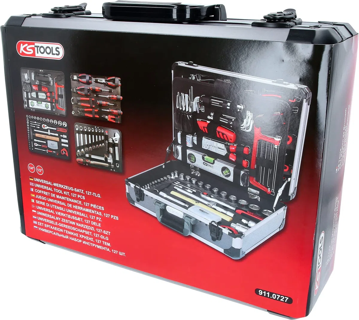KS TOOLS jeu d'outils 1/4"+1/2", 127 pces 911.0727
