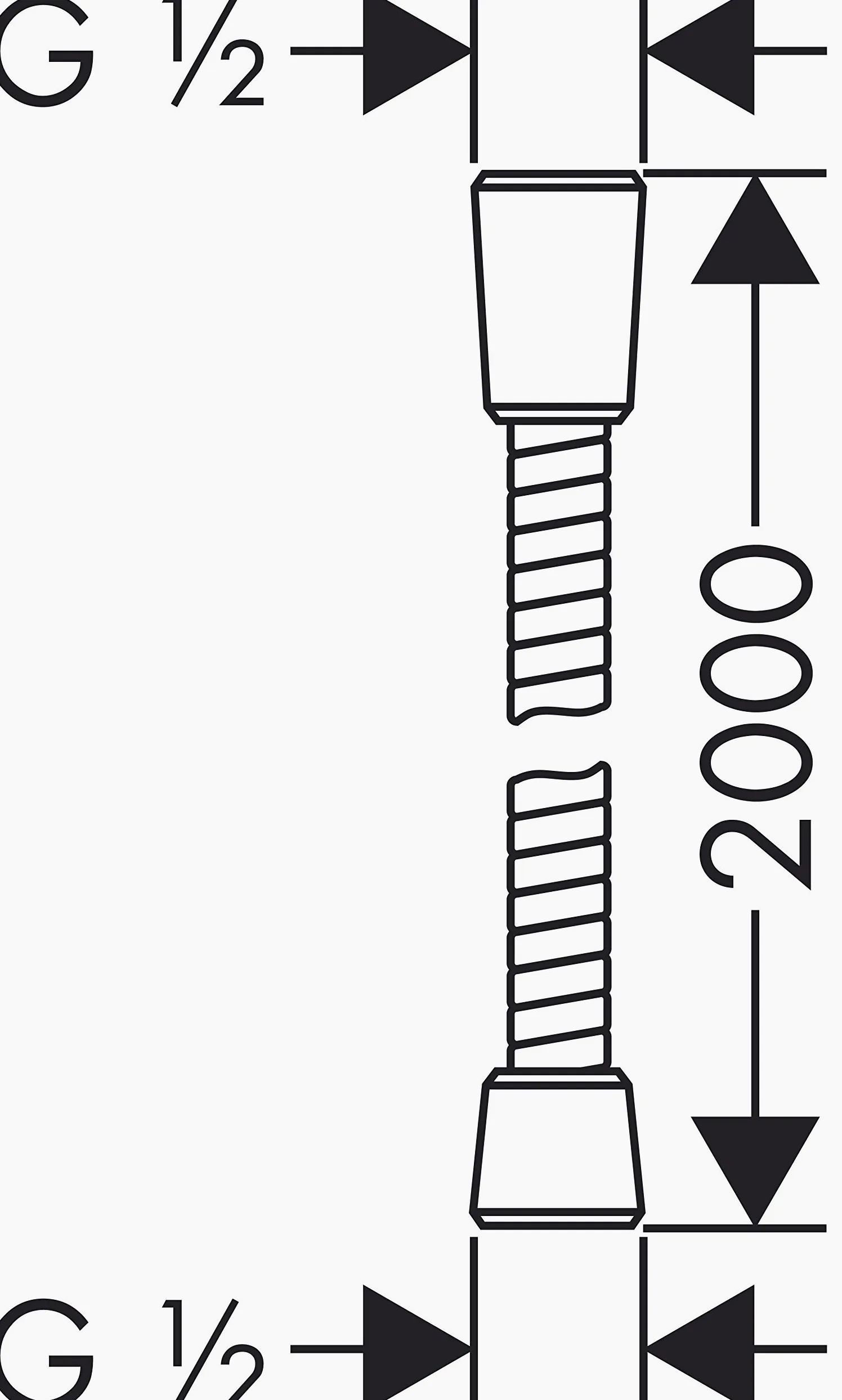 hansgrohe Sensoflex Flexible de douche en métal 200 cm, chromé, 28134000