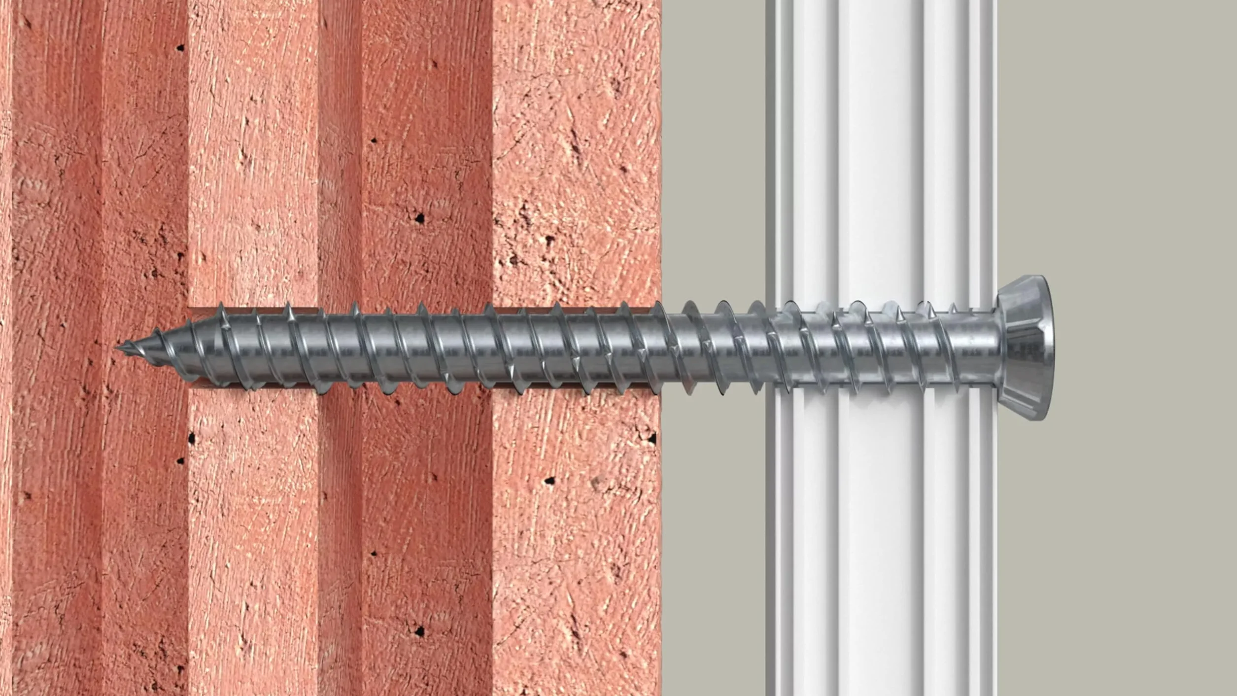 fischer - Vis de fixation pour cadres de fenêtres PVC ou aluminium FFS 7,5x112 avec tête plate à empreinte TX30 / Boite de 100