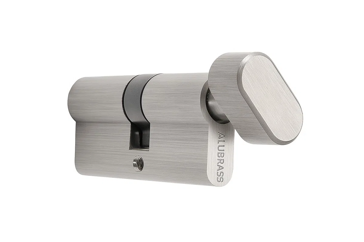 Cylindre à bouton 35/45 mm | Cylindre de serrure avec bouton rotatif et 3 clés | Cylindre profilé pour porte d’entrée et porte d’appartement | Serrure de porte pour la sécurité et le confort au